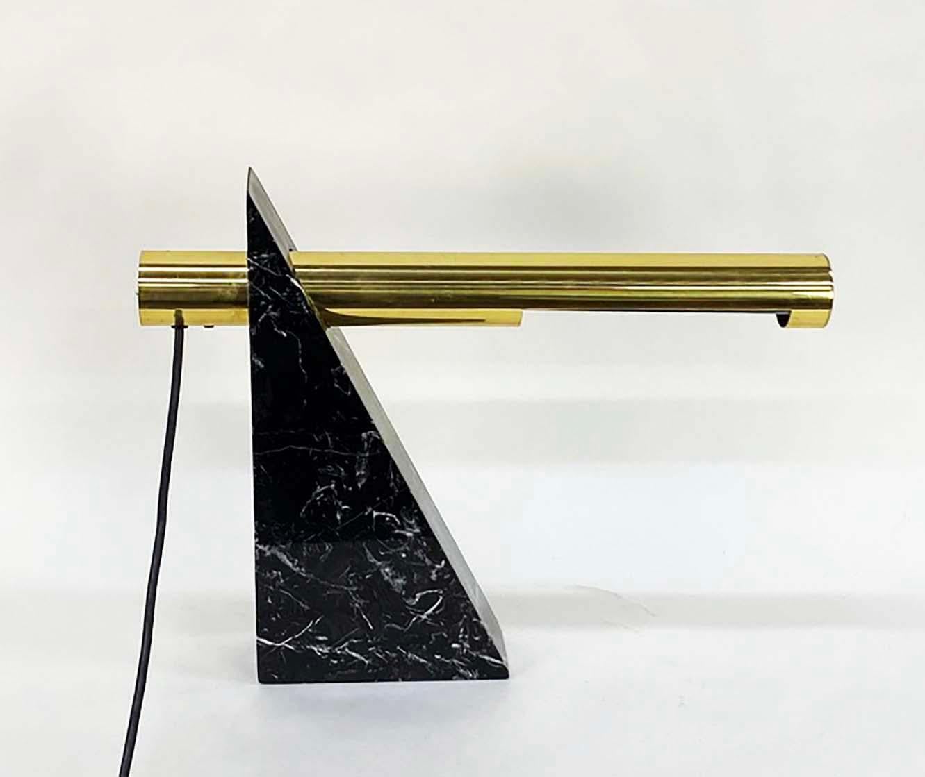 Tisch- oder Schreibtischlampe aus Messing und Marmor von Robert Sonneman für George Kovacs im Angebot 9
