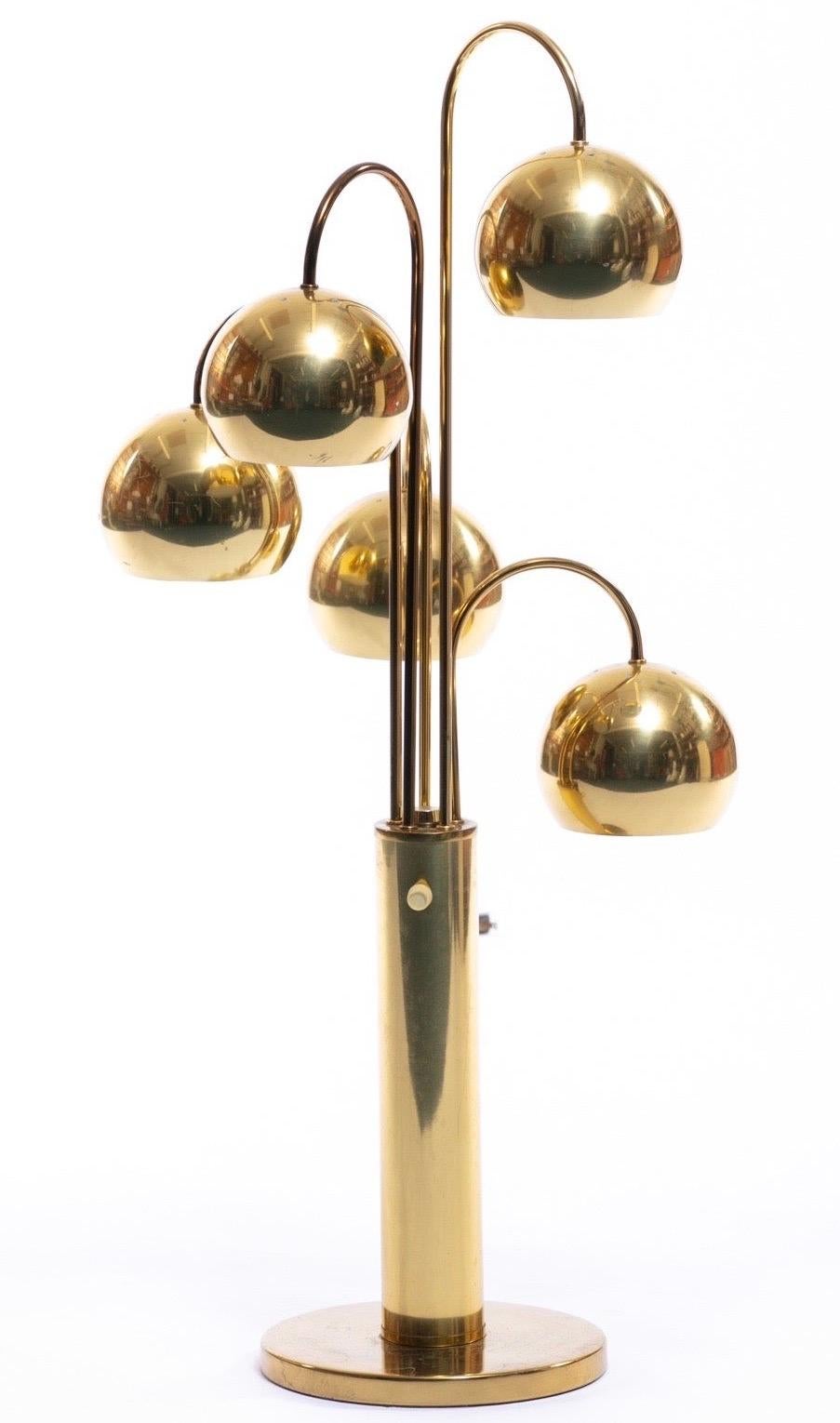 Robert Sonneman Brass Ball Table Lamp, circa 1970s  4