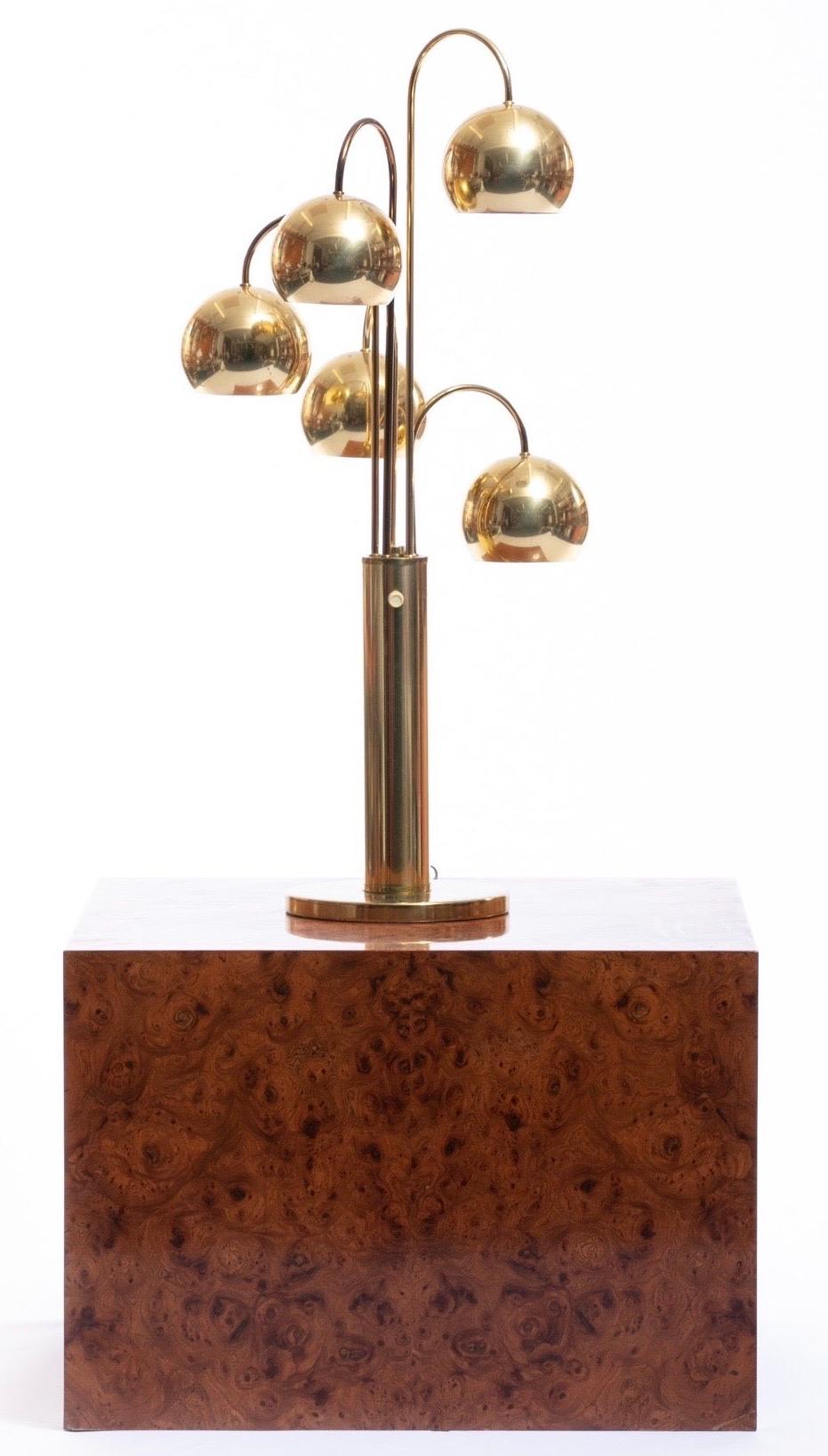 Robert Sonneman Brass Ball Table Lamp, circa 1970s  3