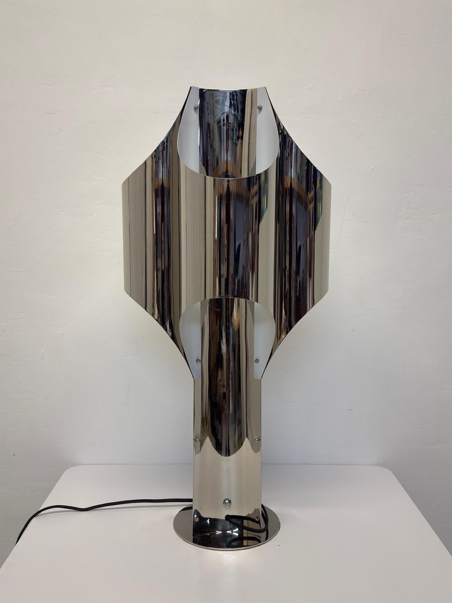 Chrome Lampe de bureau ou de table cathédrale de Robert The Sonneman, années 2000 en vente