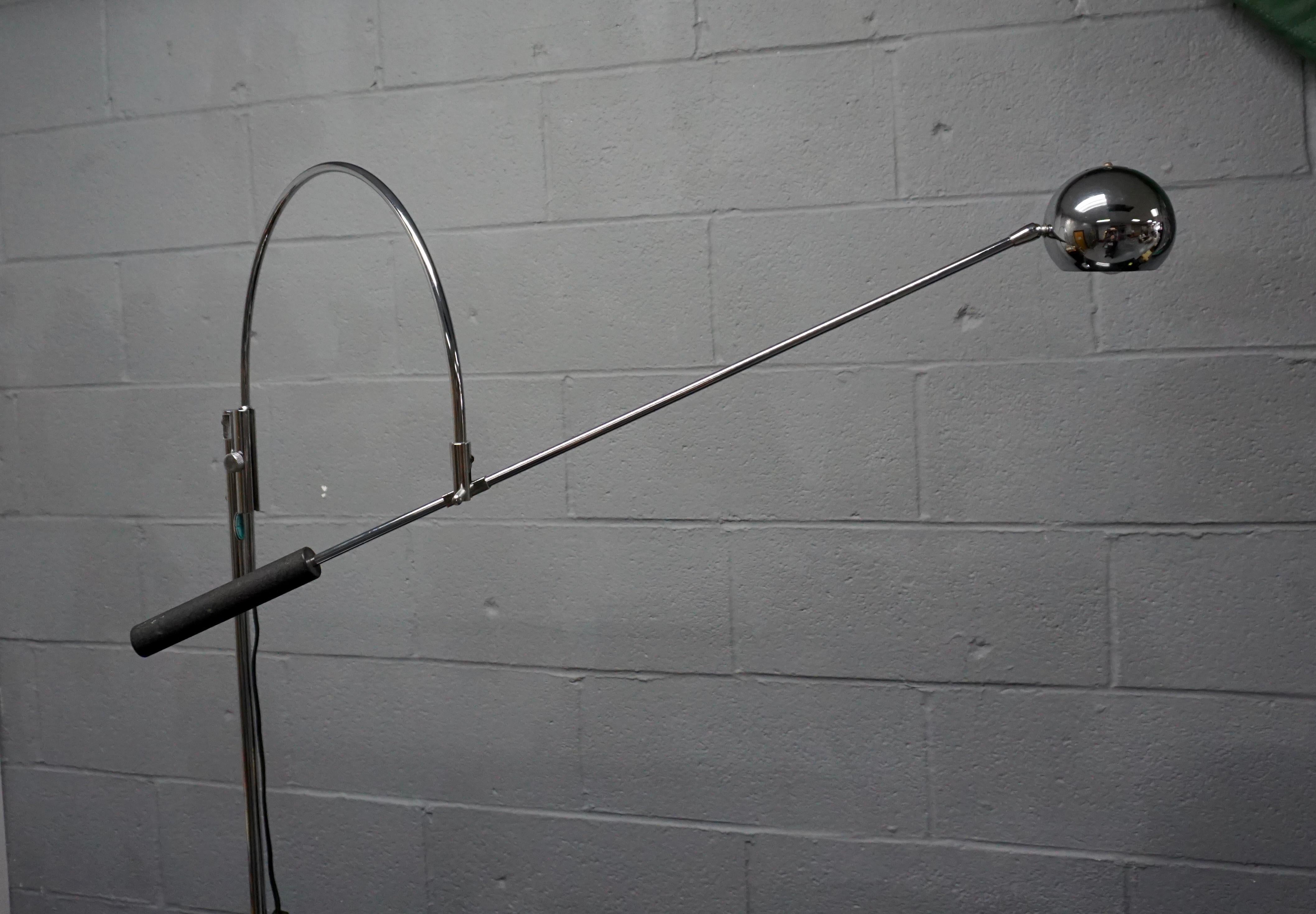 Mid-20th Century Robert Sonneman Chrome Floor Lamp For Sale