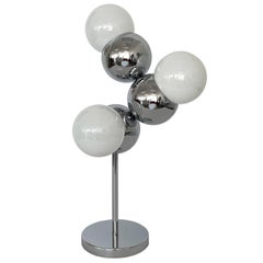 Robert Sonneman Chrome Molecule Eyeball Table Lamp