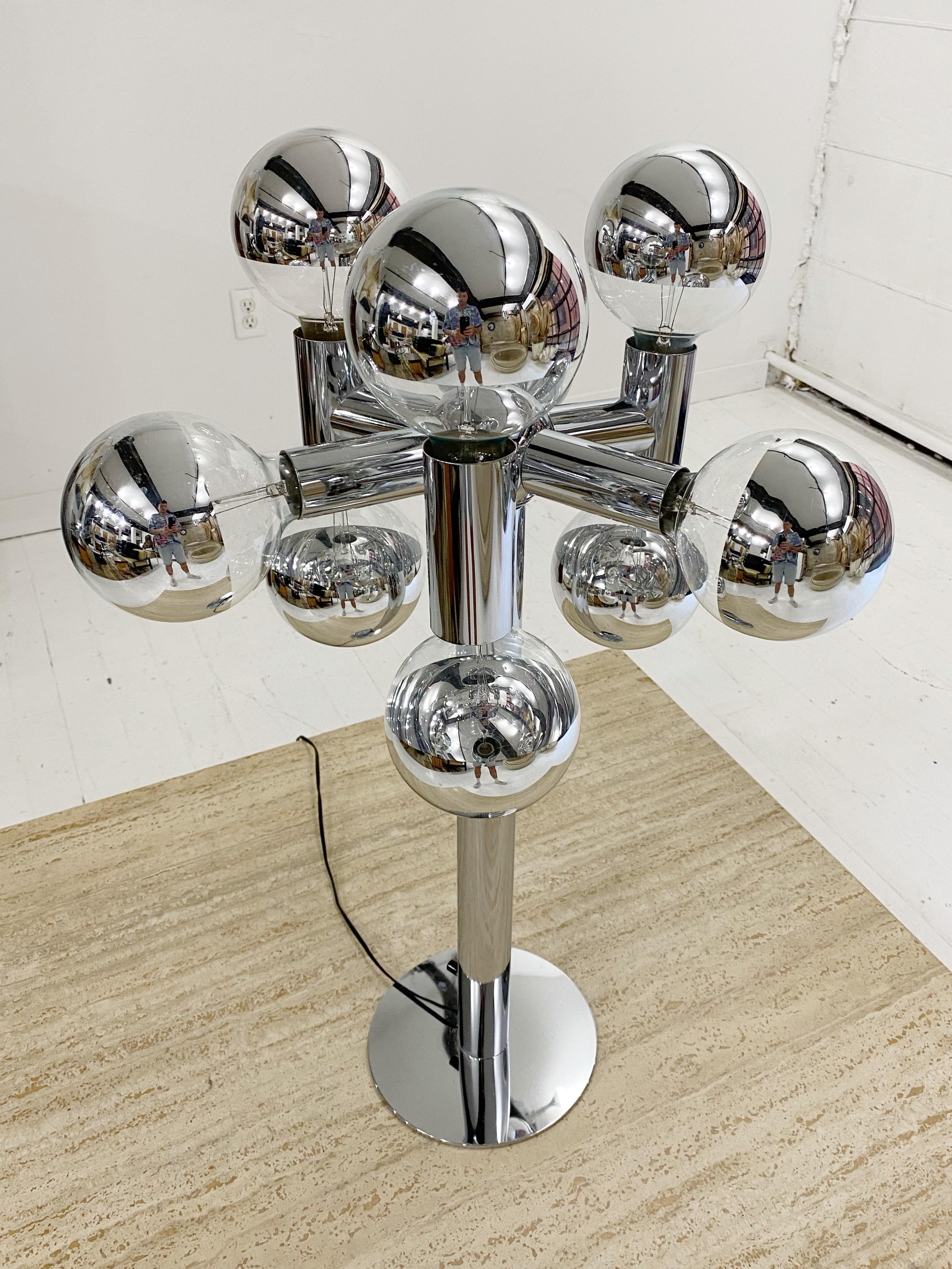 Space Age Robert Sonneman Chrome Molecule Table Lamp