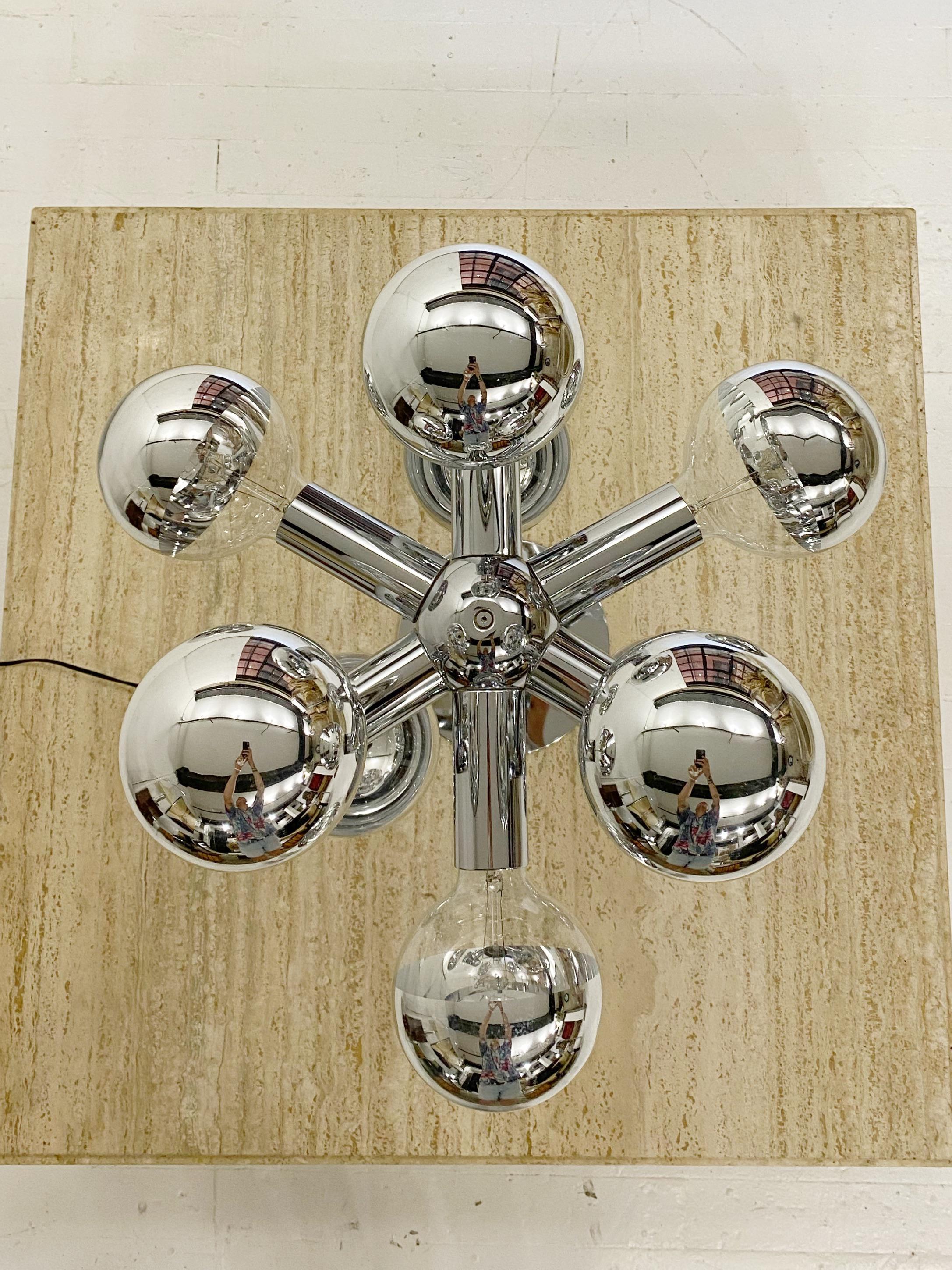 American Robert Sonneman Chrome Molecule Table Lamp