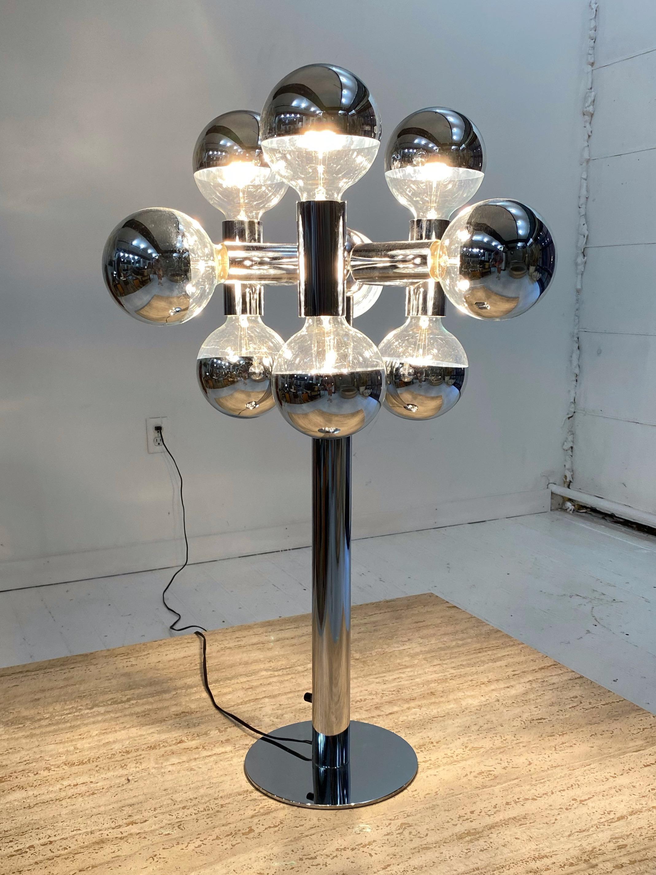 Robert Sonneman Chrome Molecule Table Lamp 1