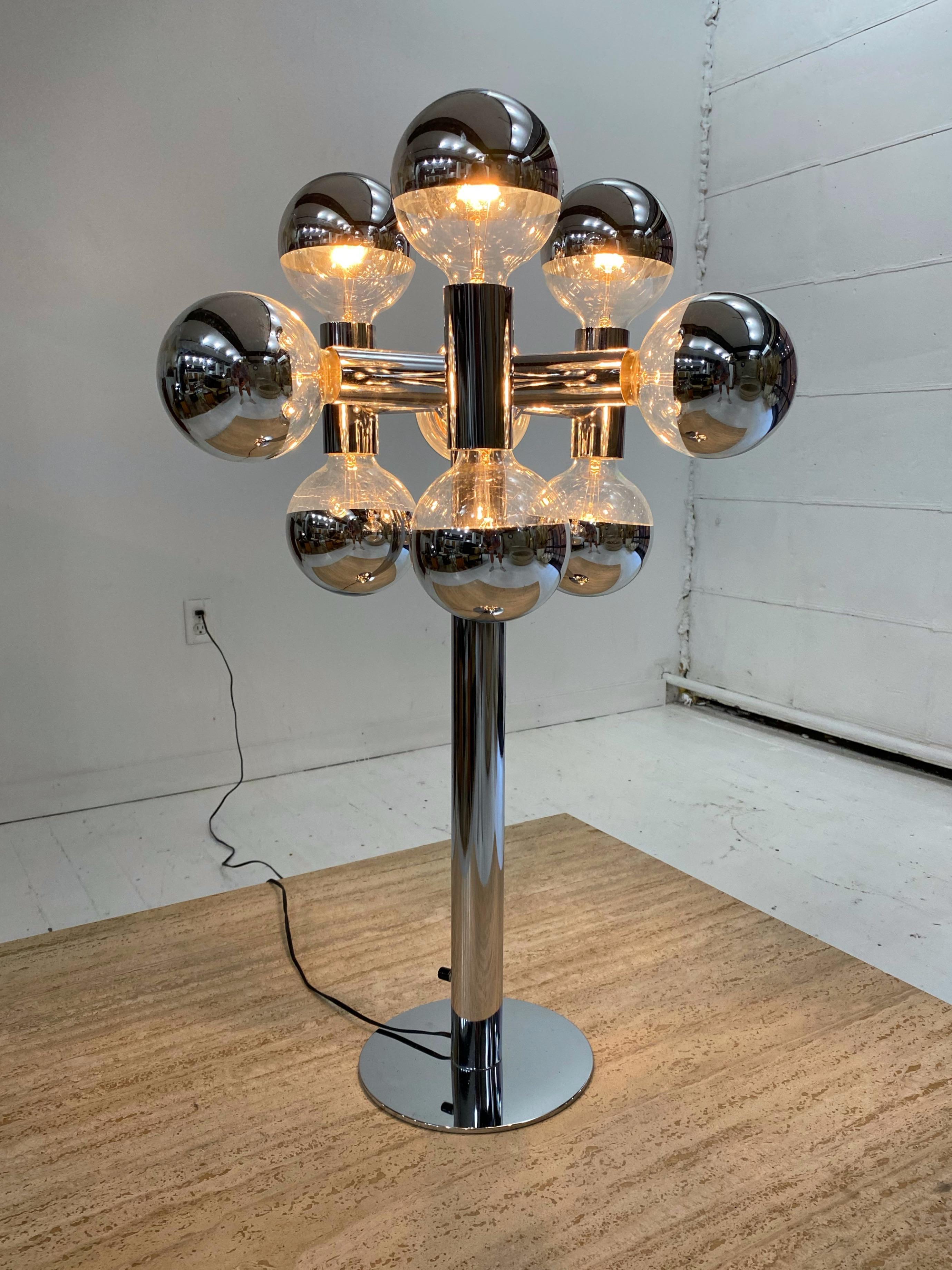 Robert Sonneman Chrome Molecule Table Lamp 3