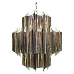 Robert Sonneman Chrome Tube Cathedral Chandelier