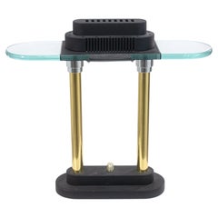 Robert Sonneman for George Kovacs 1980s Post Modern Brass and Glass Desk Lamp
