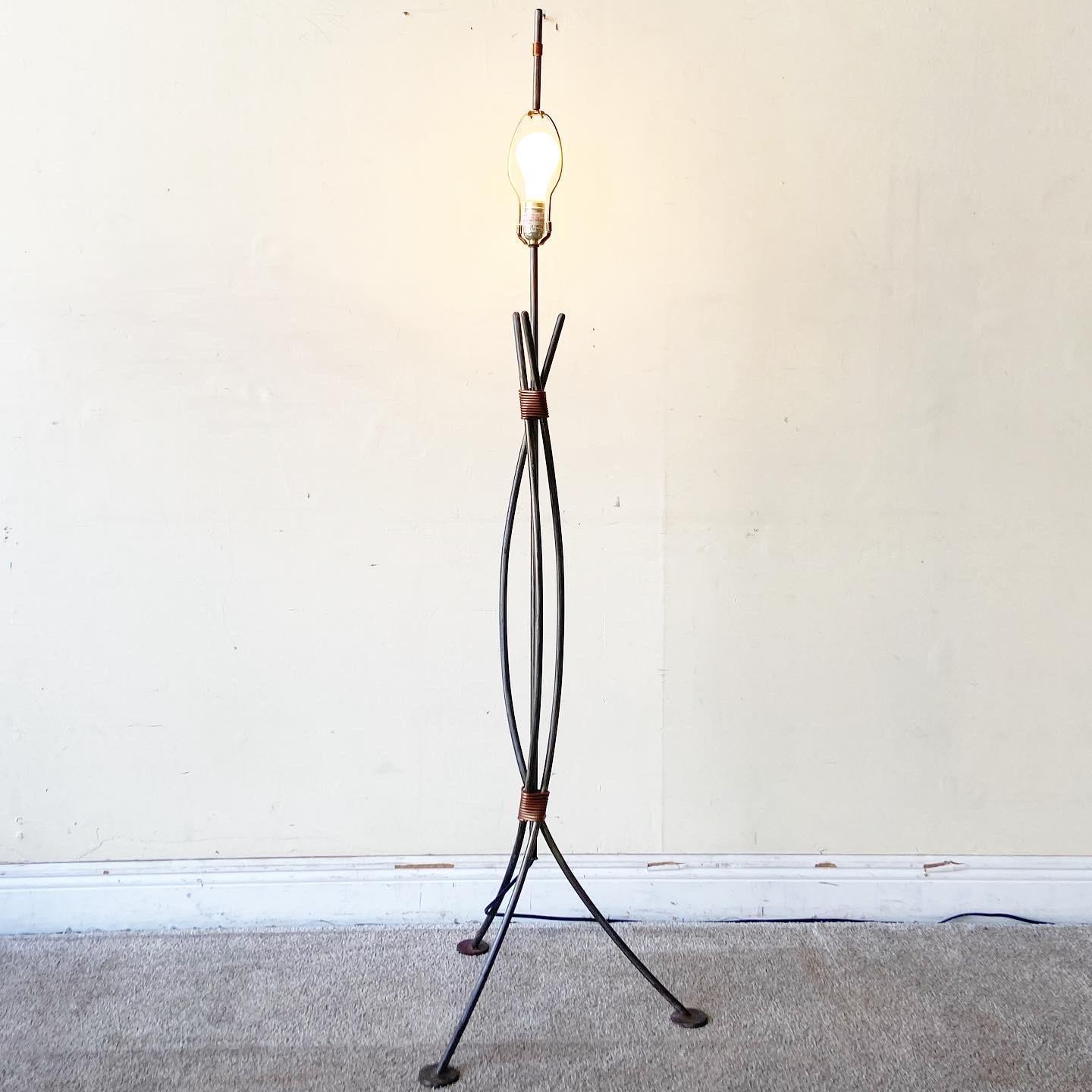 Minimalist Robert Sonneman for George Kovacs Cast Iron Floor Lamp For Sale