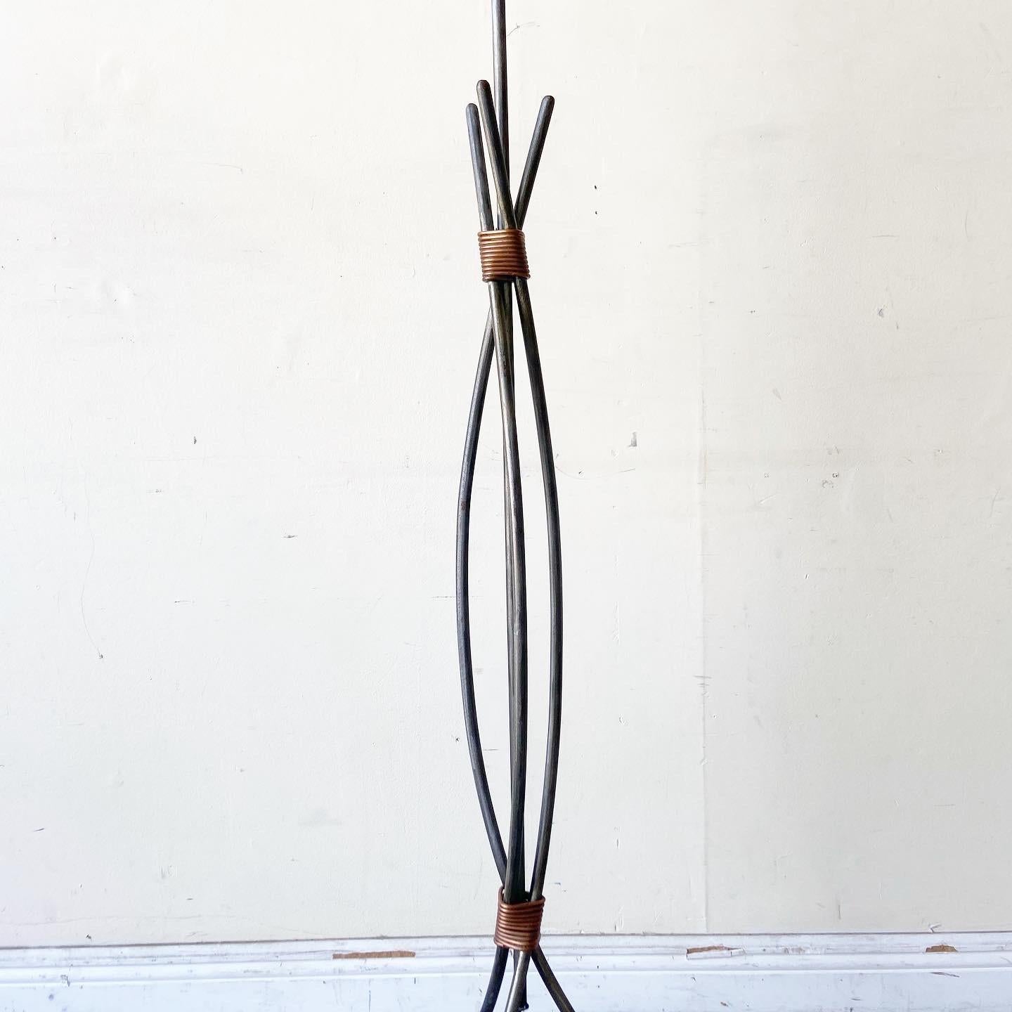 American Robert Sonneman for George Kovacs Cast Iron Floor Lamp For Sale