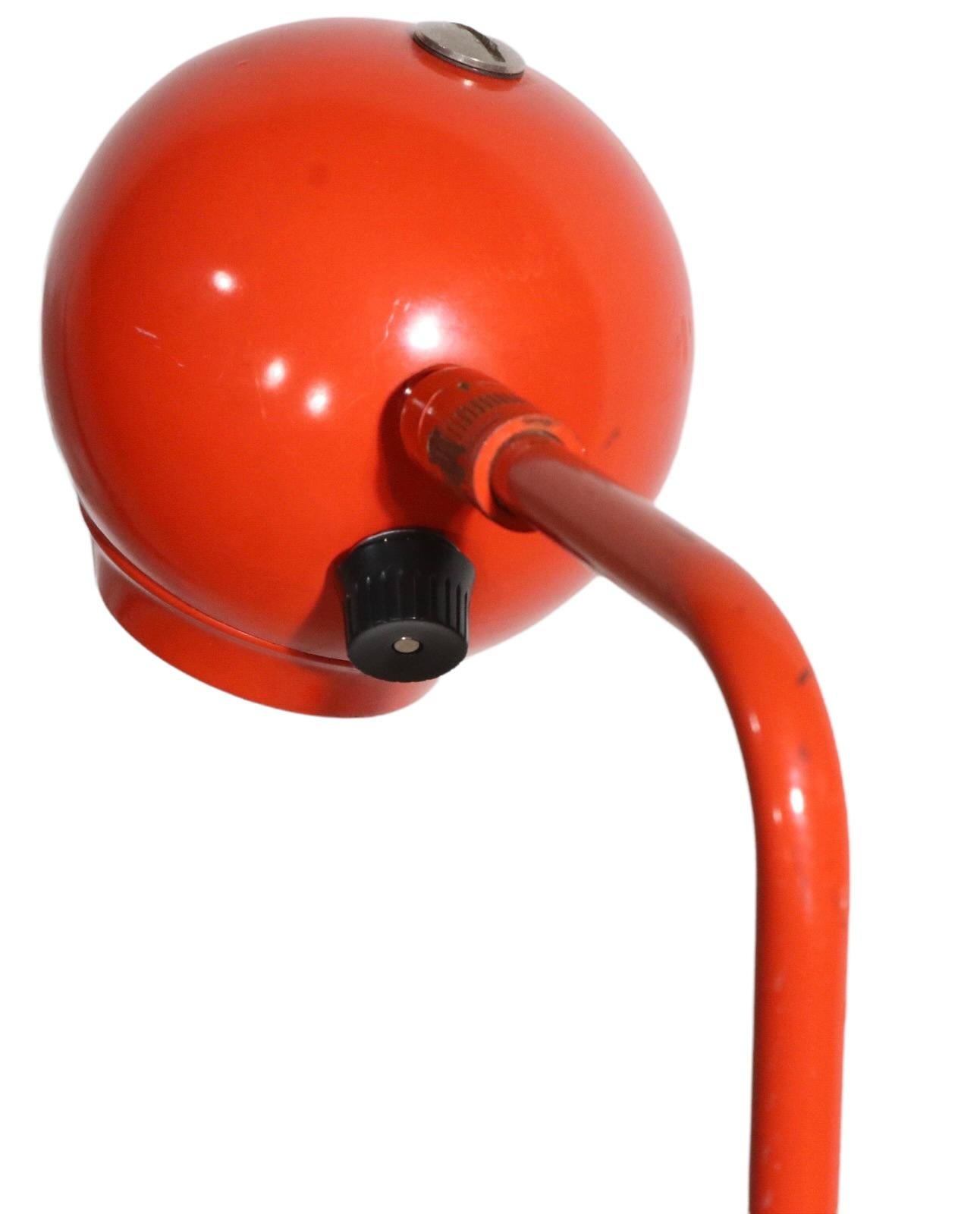 North American Robert Sonneman for George Kovacs Eyeball Floor Lamp in Orange Finish c 1970's For Sale