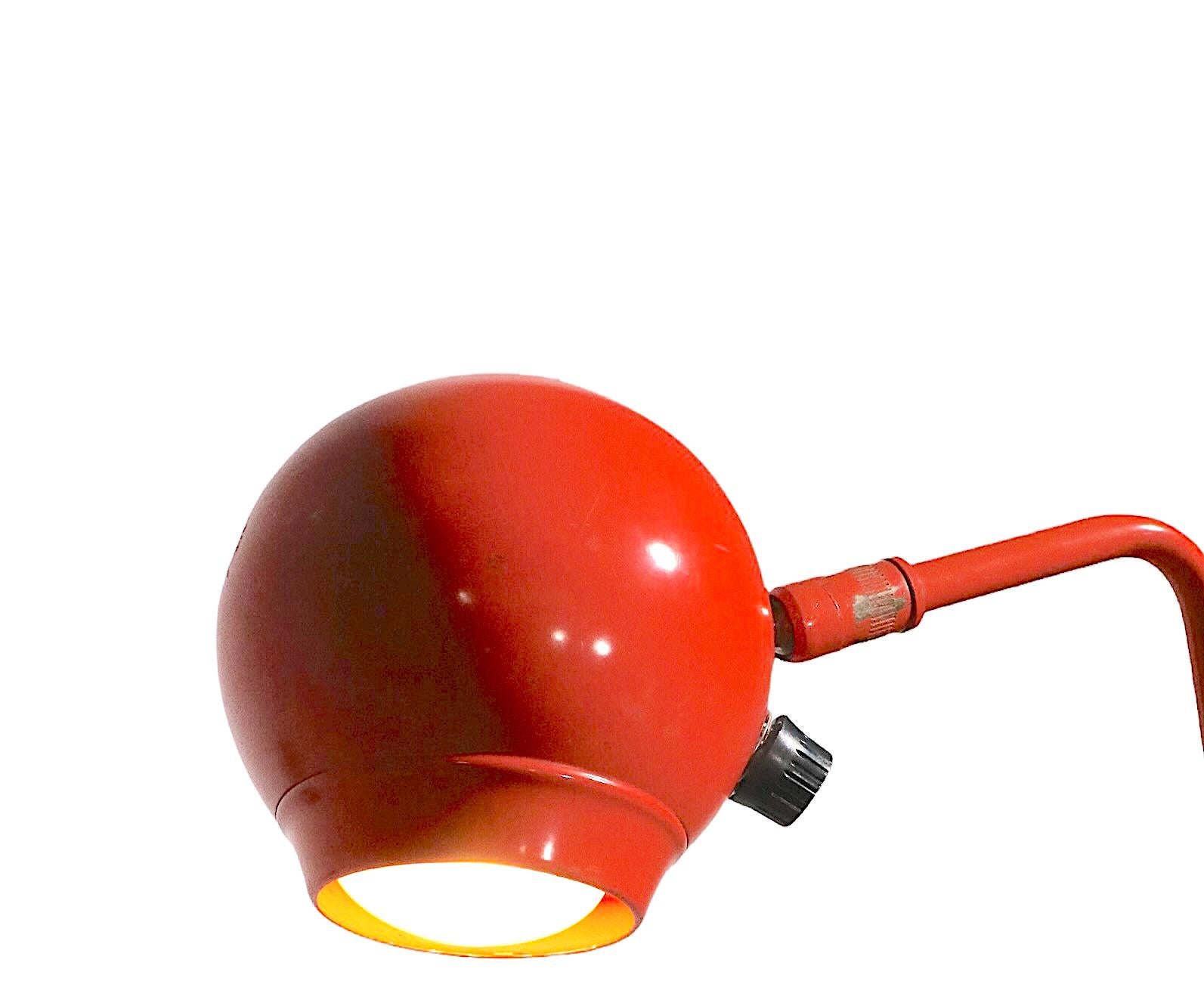 Metal Robert Sonneman for George Kovacs Eyeball Floor Lamp in Orange Finish c 1970's For Sale