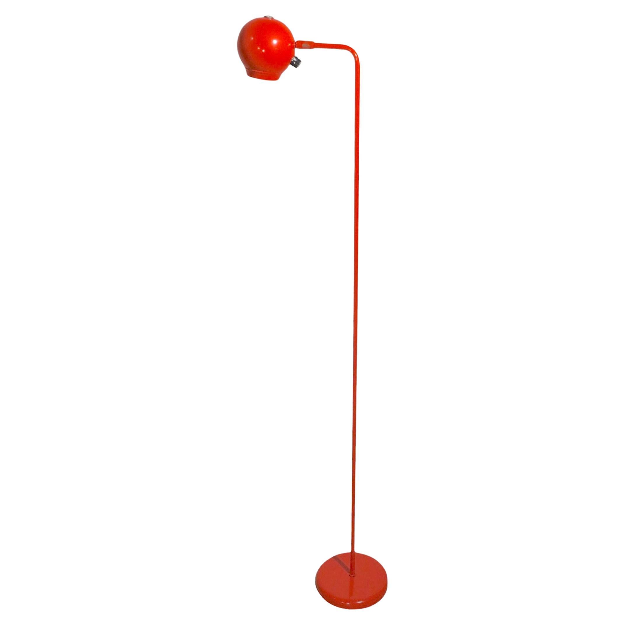 Robert Sonneman for George Kovacs Eyeball Floor Lamp in Orange Finish c 1970's For Sale