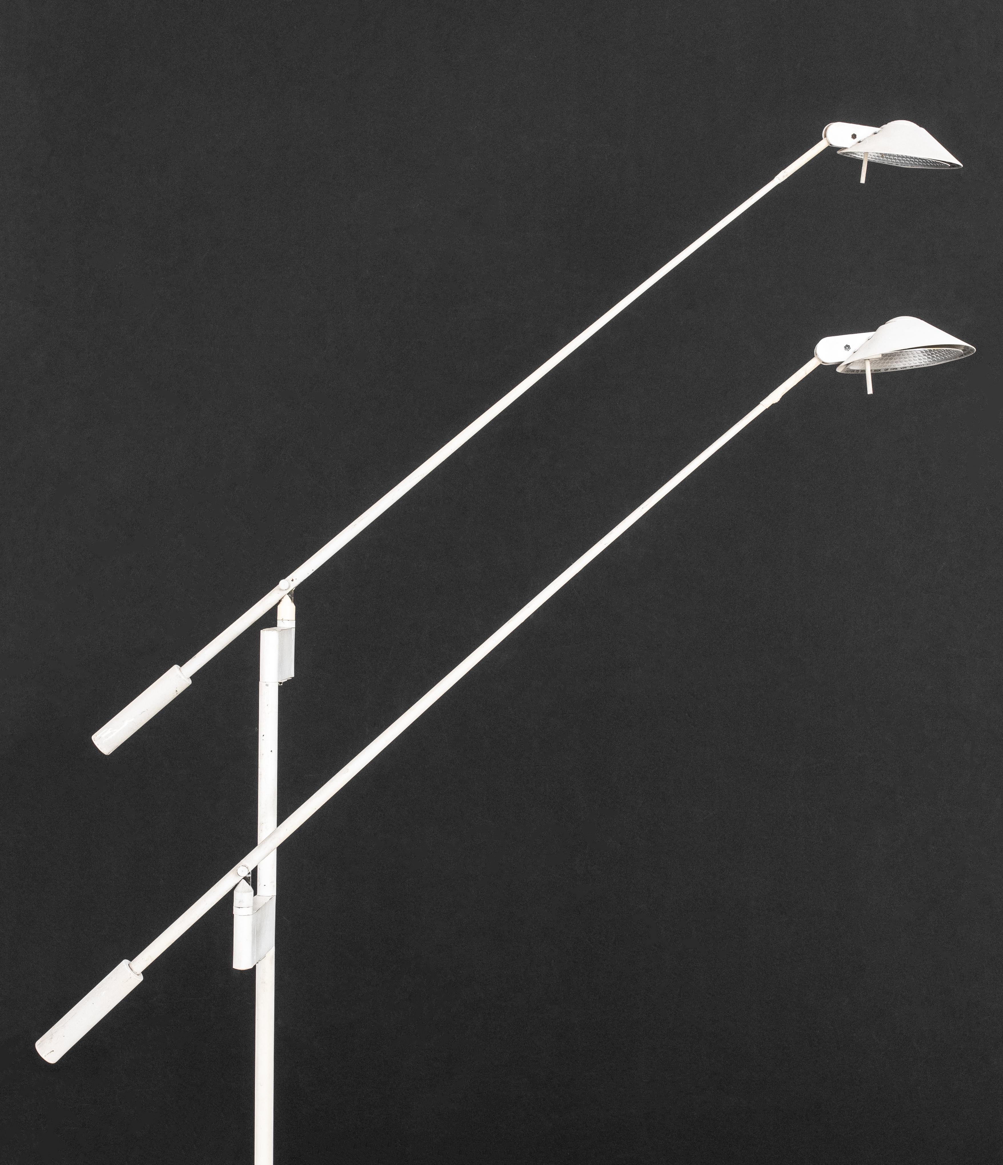 Robert Sonneman (American, b. 1943) for George Kovacs Floor Lamp, 1988, white-painted steel, marked. 54