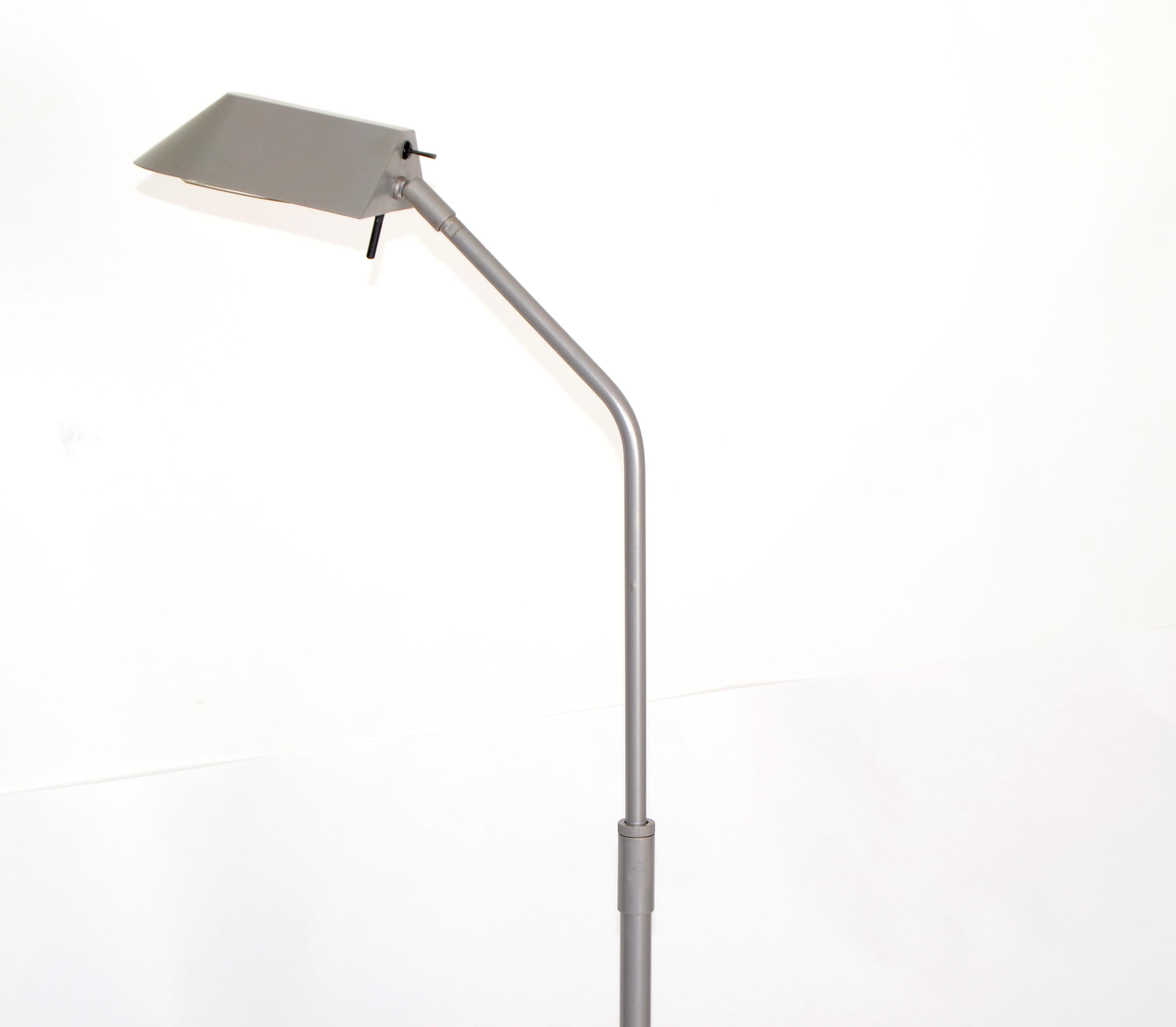 Hand-Crafted Robert Sonneman for George Kovacs Lighting 1987 Silver Finish Floor Lamp America For Sale