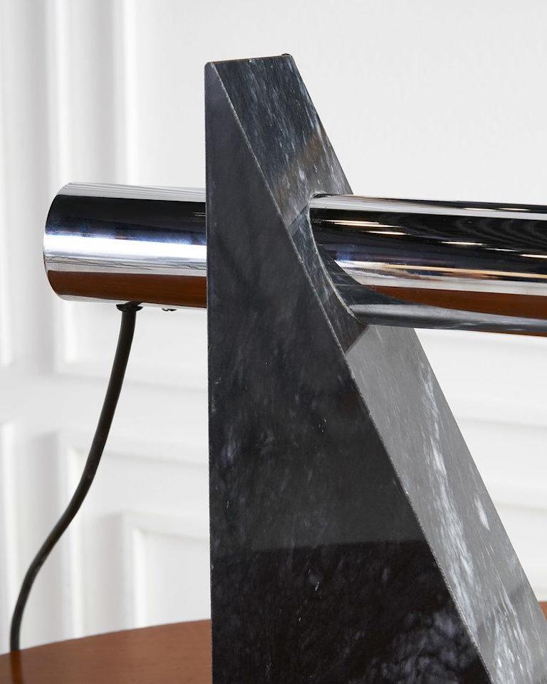 20th Century Robert Sonneman for George Kovacs Marble and Chrome Task Lamp