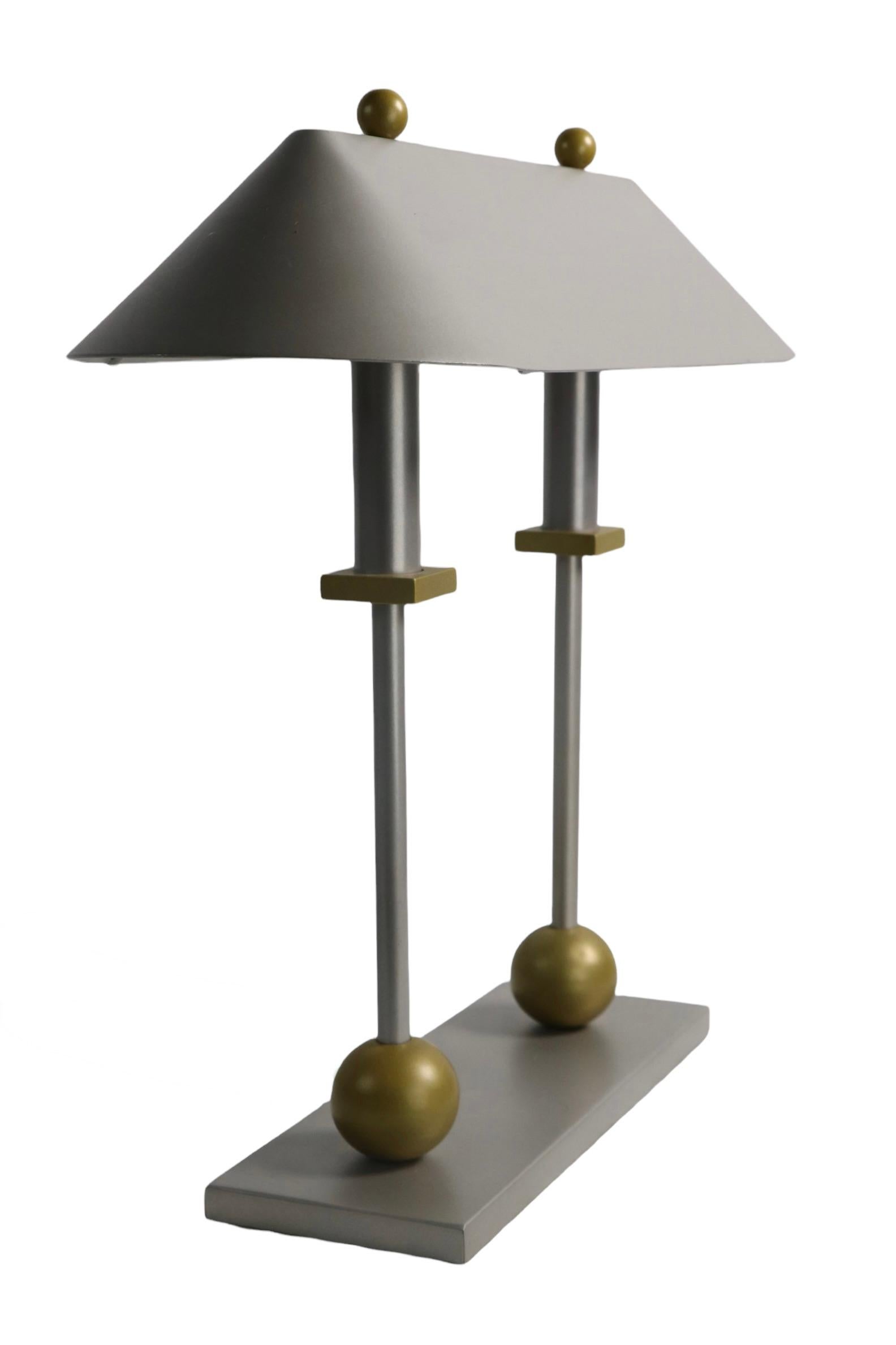 Robert Sonneman for George Kovacs Memphis  Style Desk Table Bankers Lamp C. 1990 5