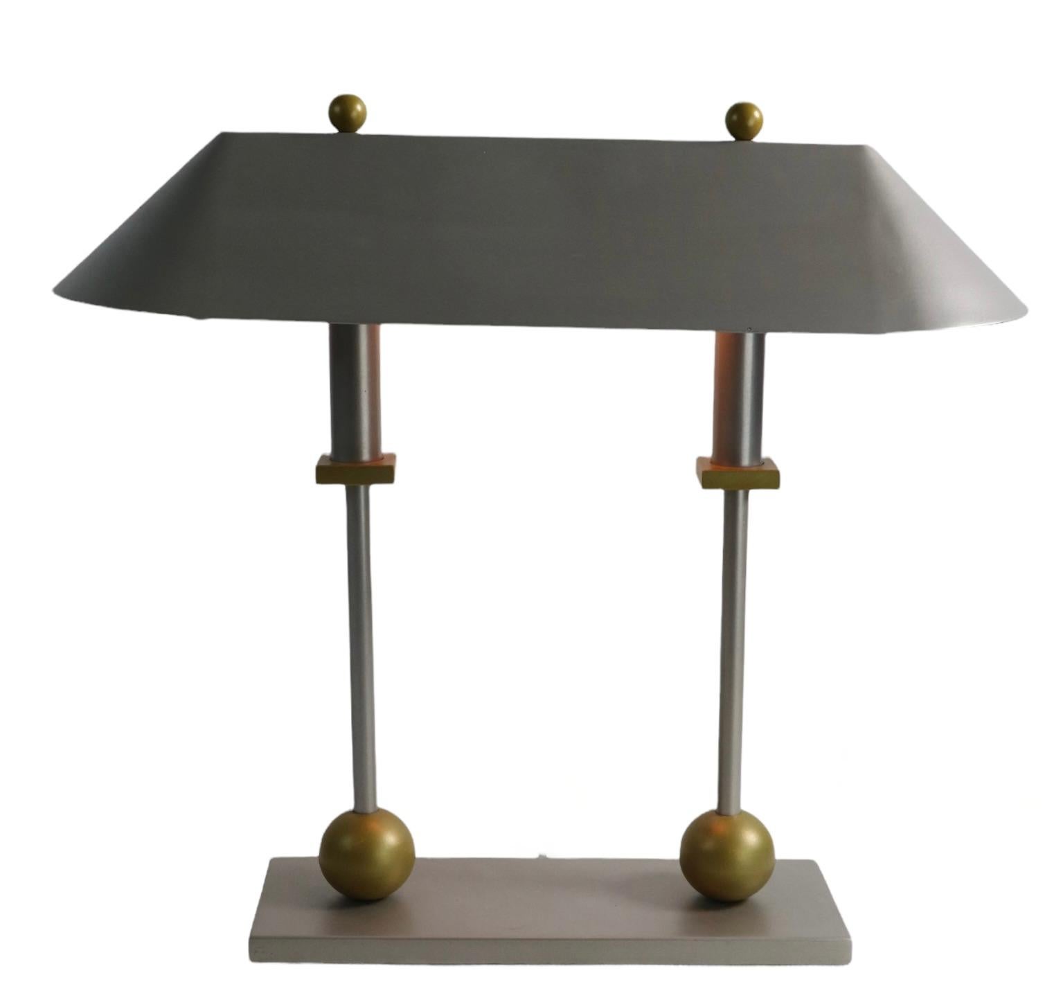 Robert Sonneman for George Kovacs Memphis  Style Desk Table Bankers Lamp C. 1990 In Good Condition In New York, NY