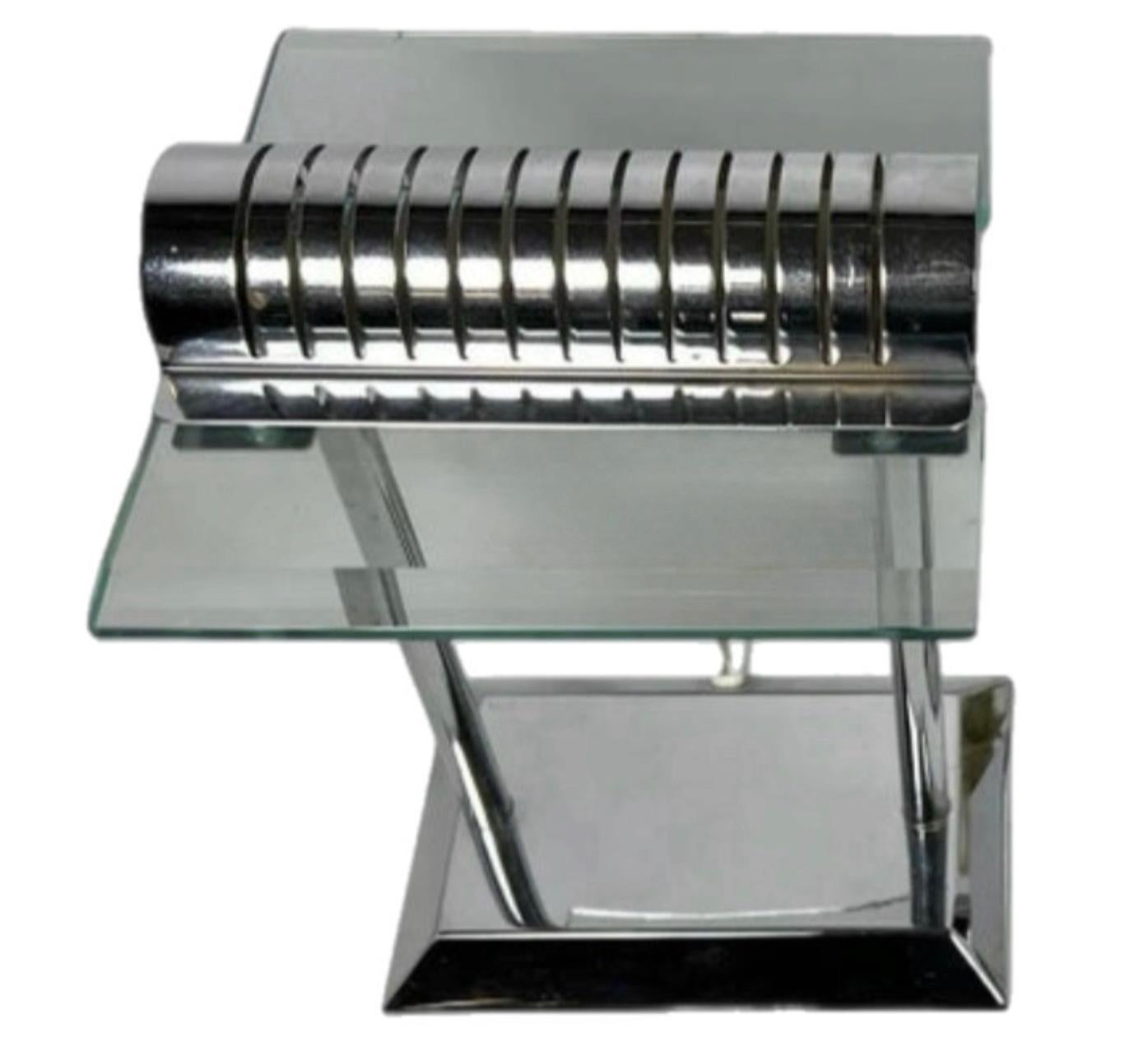 Robert Sonneman for George Kovacs PostModern Deco Sleek Chrome Bankers Desk Lamp (lampe de bureau) en vente 5