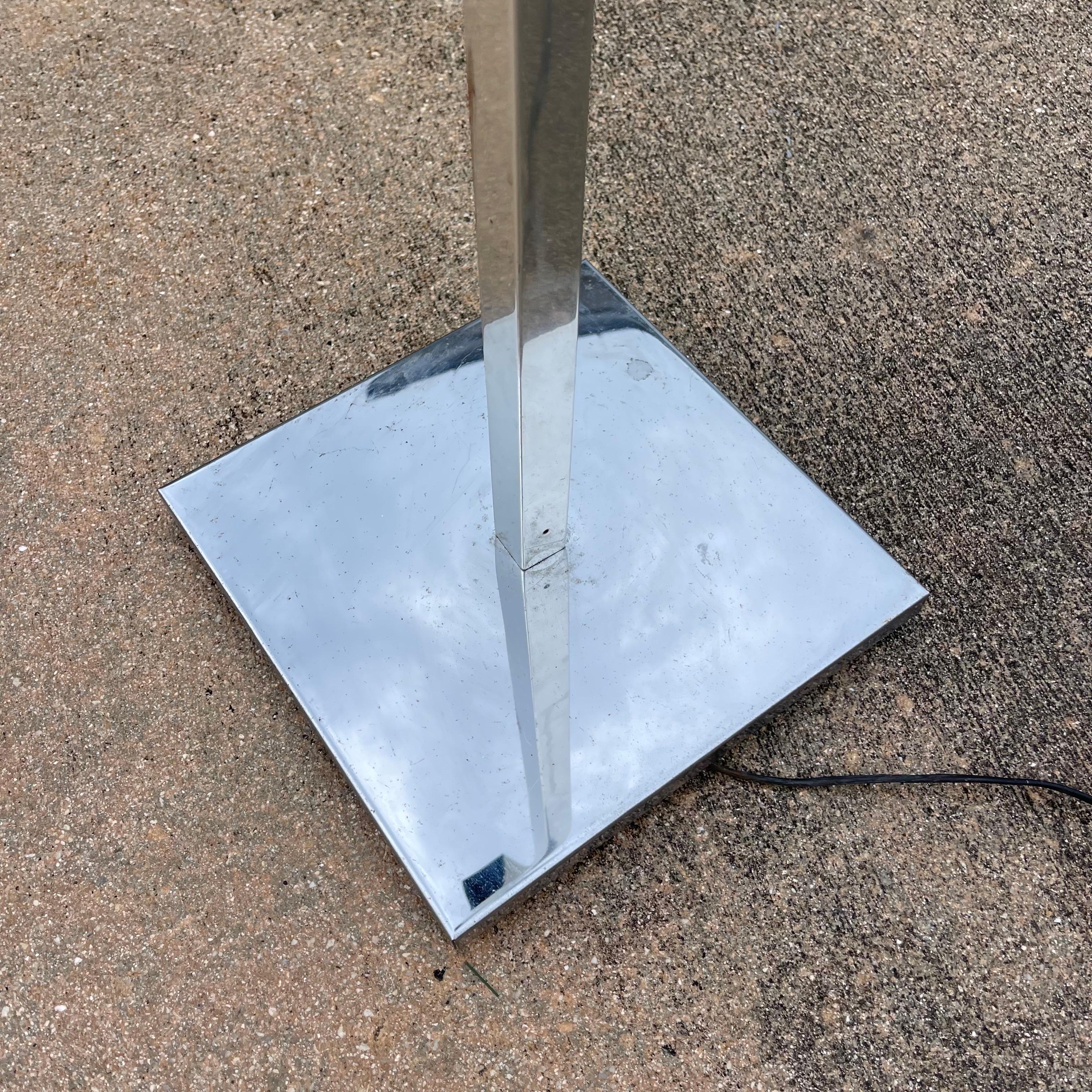 Robert Sonneman for Koch & Lowy Chrome Cubist Modern Floor Lamp 1