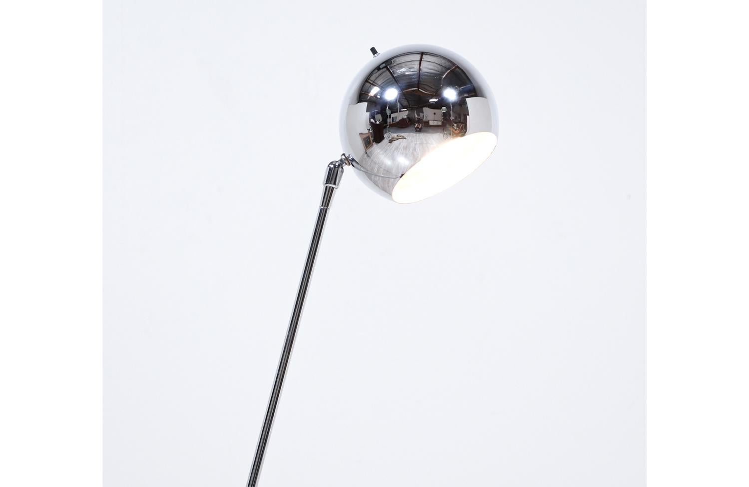 Mid-Century Modern Robert Sonneman Iron & Chrome Orb Floor Lamp for George Kovacs For Sale