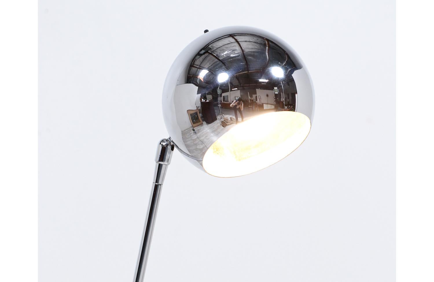 American Robert Sonneman Iron & Chrome Orb Floor Lamp for George Kovacs For Sale