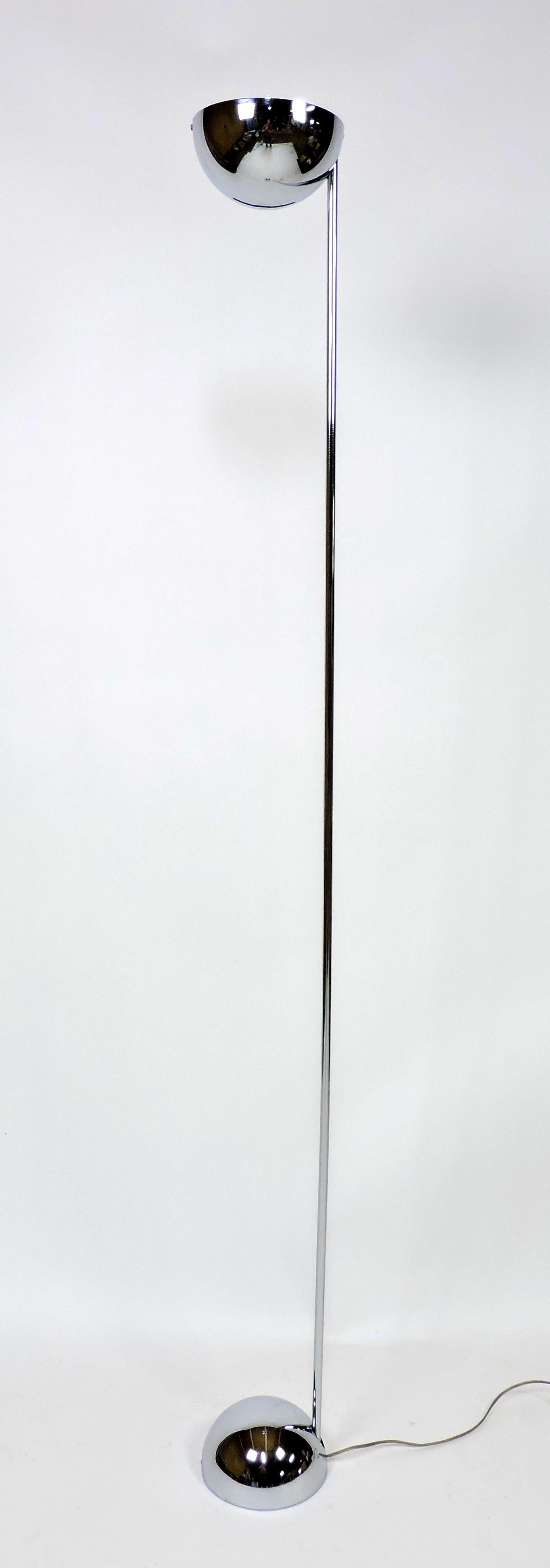 Mid-Century Modern Robert Sonneman Kovacs Mid Century Modern Modernist Chrome Floor Lamp Torchiere For Sale