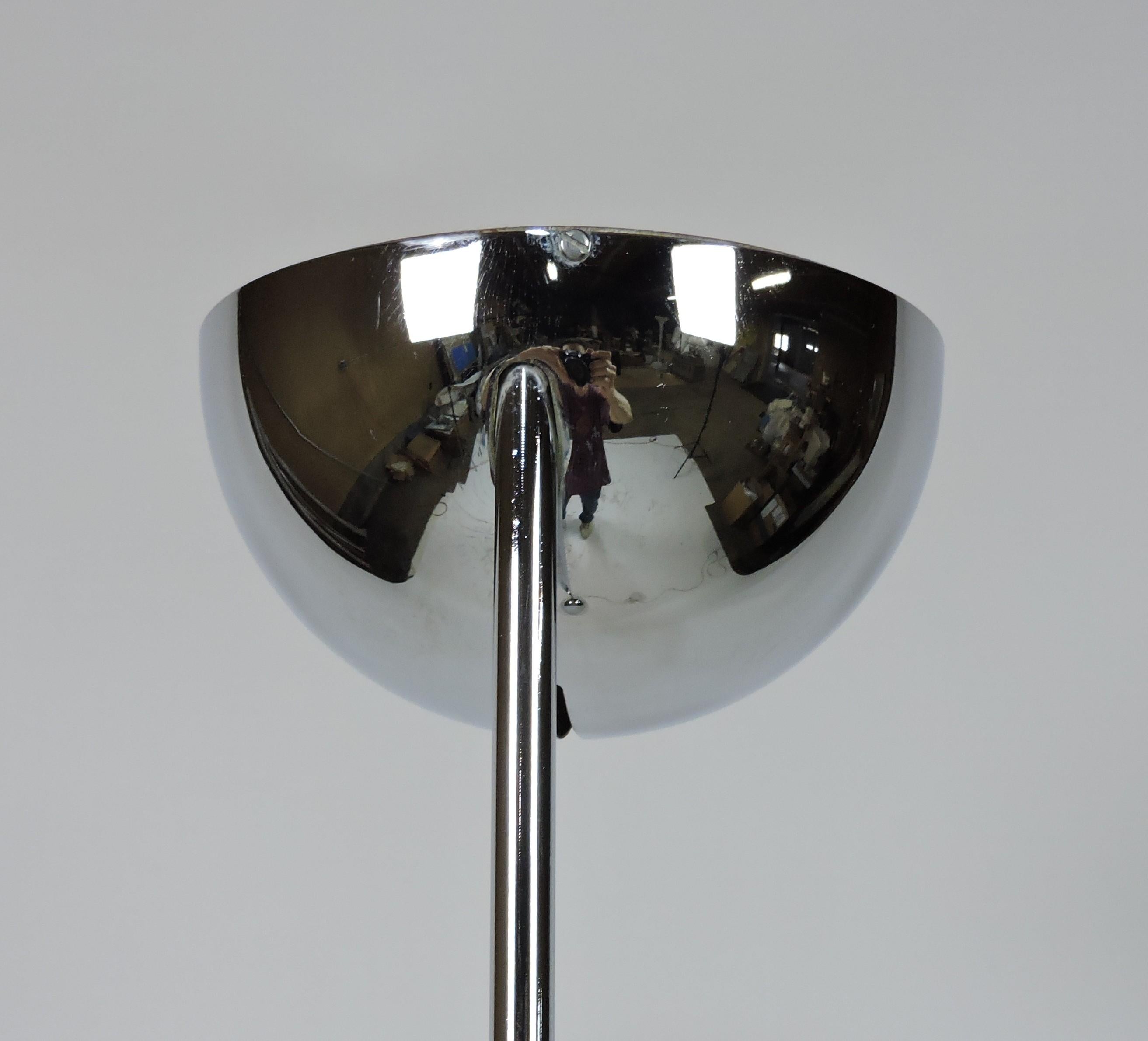 Robert Sonneman Kovacs Mid Century Modern Modernist Chrome Floor Lamp Torchiere For Sale 1