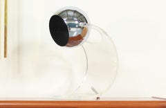 Robert Sonneman Lucite and Chrome Orb Table Lamp