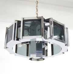 Robert Sonneman Mid-Century Modern Chrome Chandelier