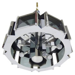 Robert Sonneman Mid-Century Modern Chrome Chandelier