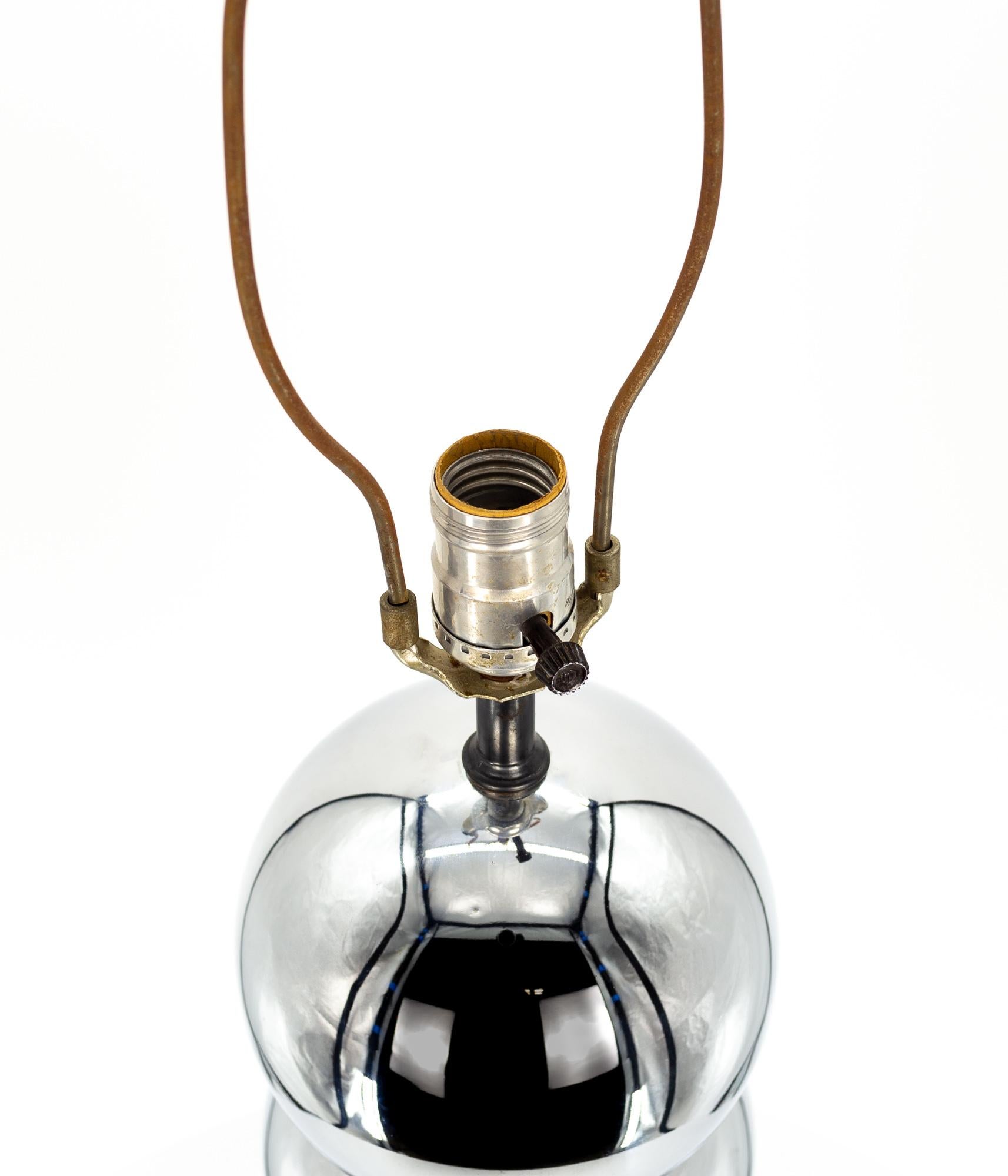 Late 20th Century  Robert Sonneman Mid Century Stacked Chrome Ball Table Lamp
