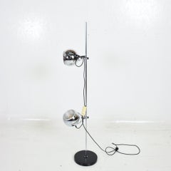 Robert Sonneman Modern Double Chrome Eyeball Adjustable Floor Lamp Light, 1970s