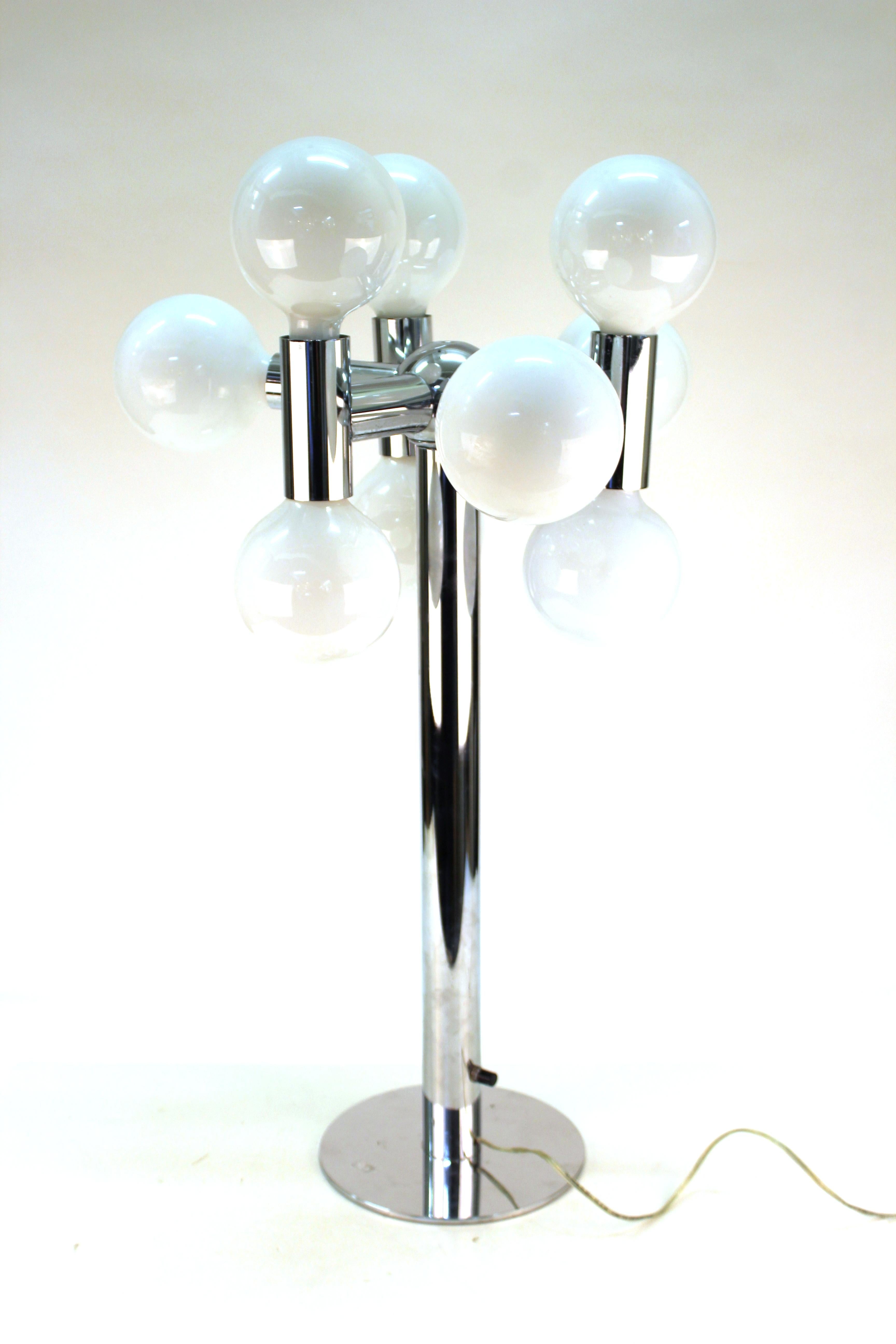 Mid-Century Modern Robert Sonneman Molecular Metal Table Lamp