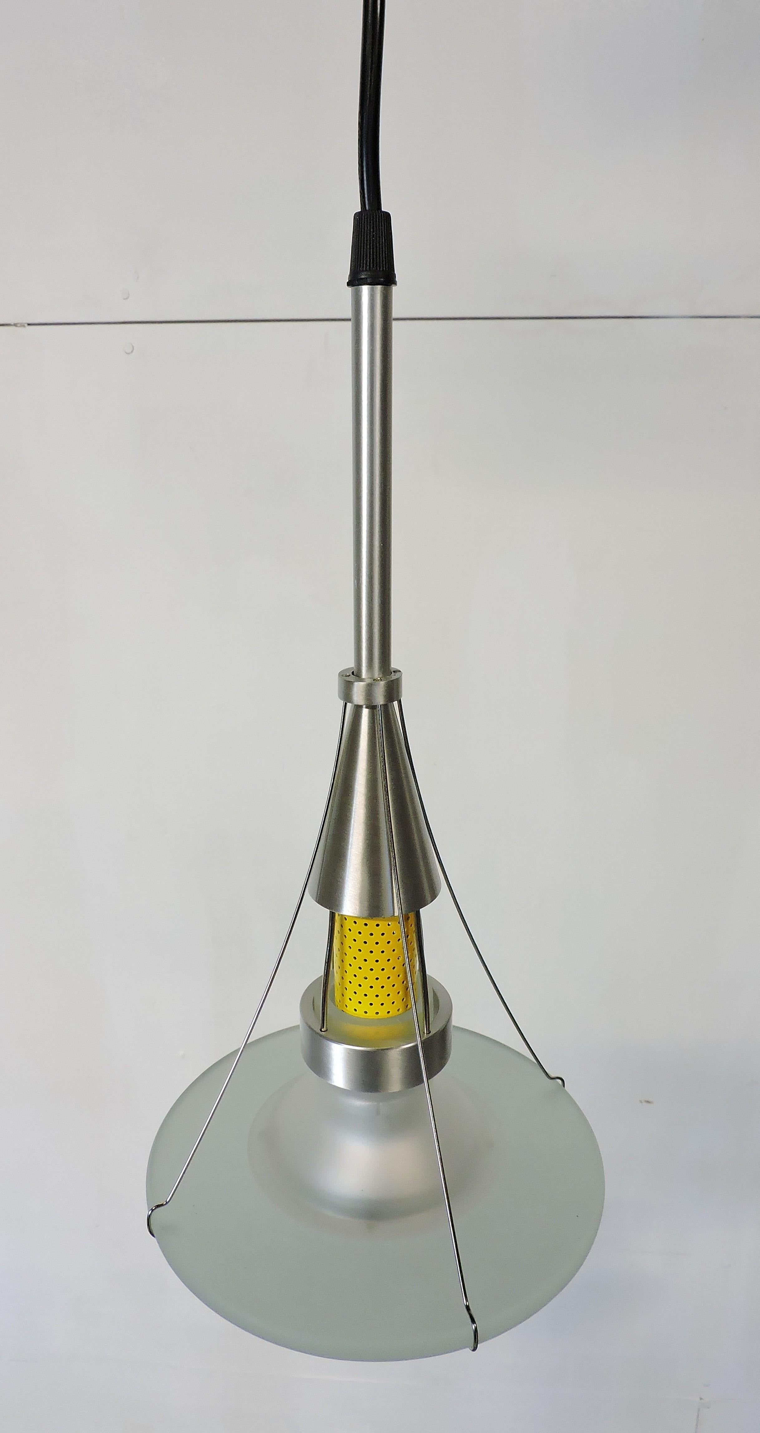 Post-Modern Robert Sonneman NOS Ventilator Series Postmodern Pendant Light For Sale