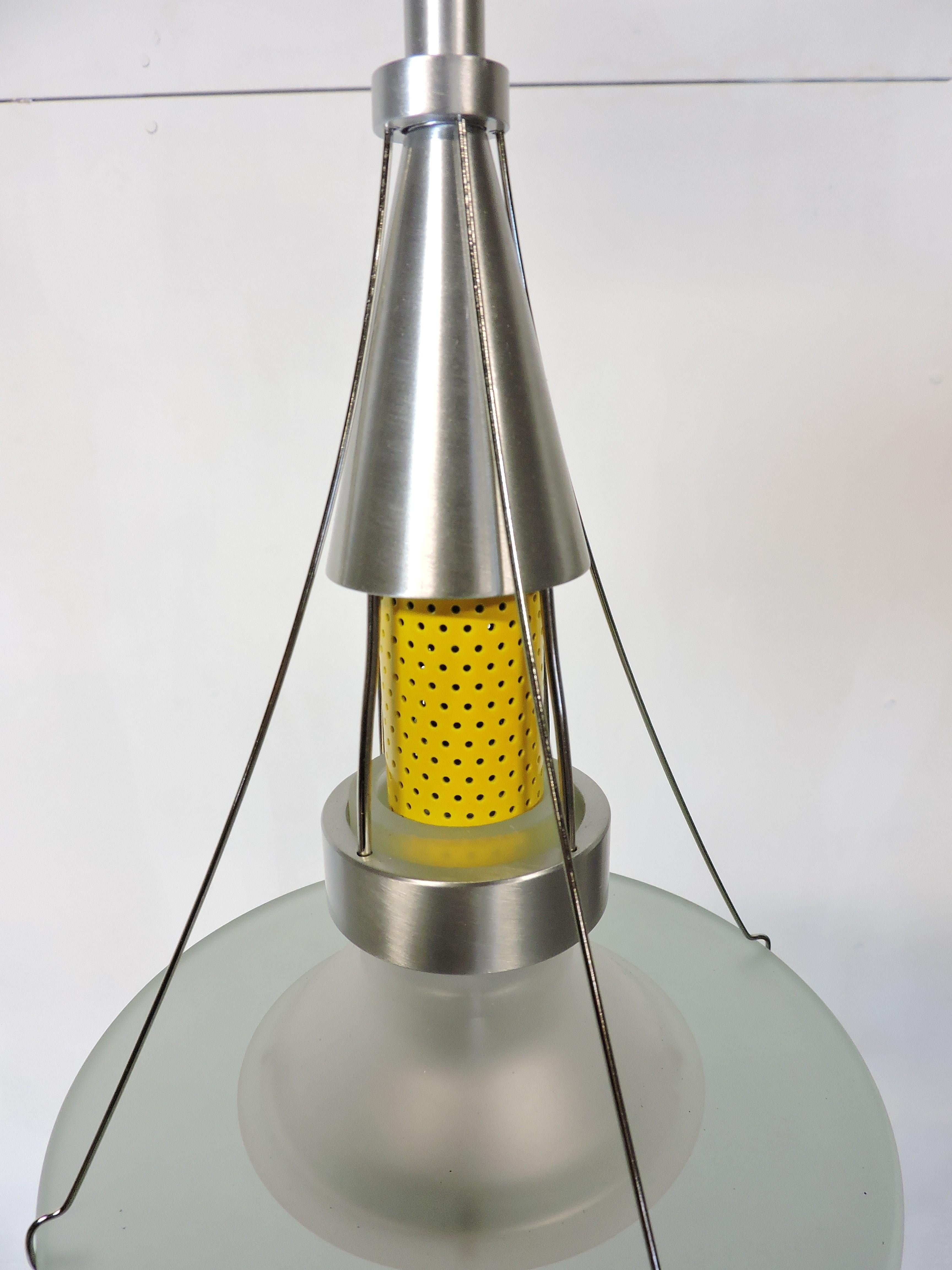 Post-Modern Robert Sonneman NOS Ventilator Series Postmodern Pendant Light For Sale