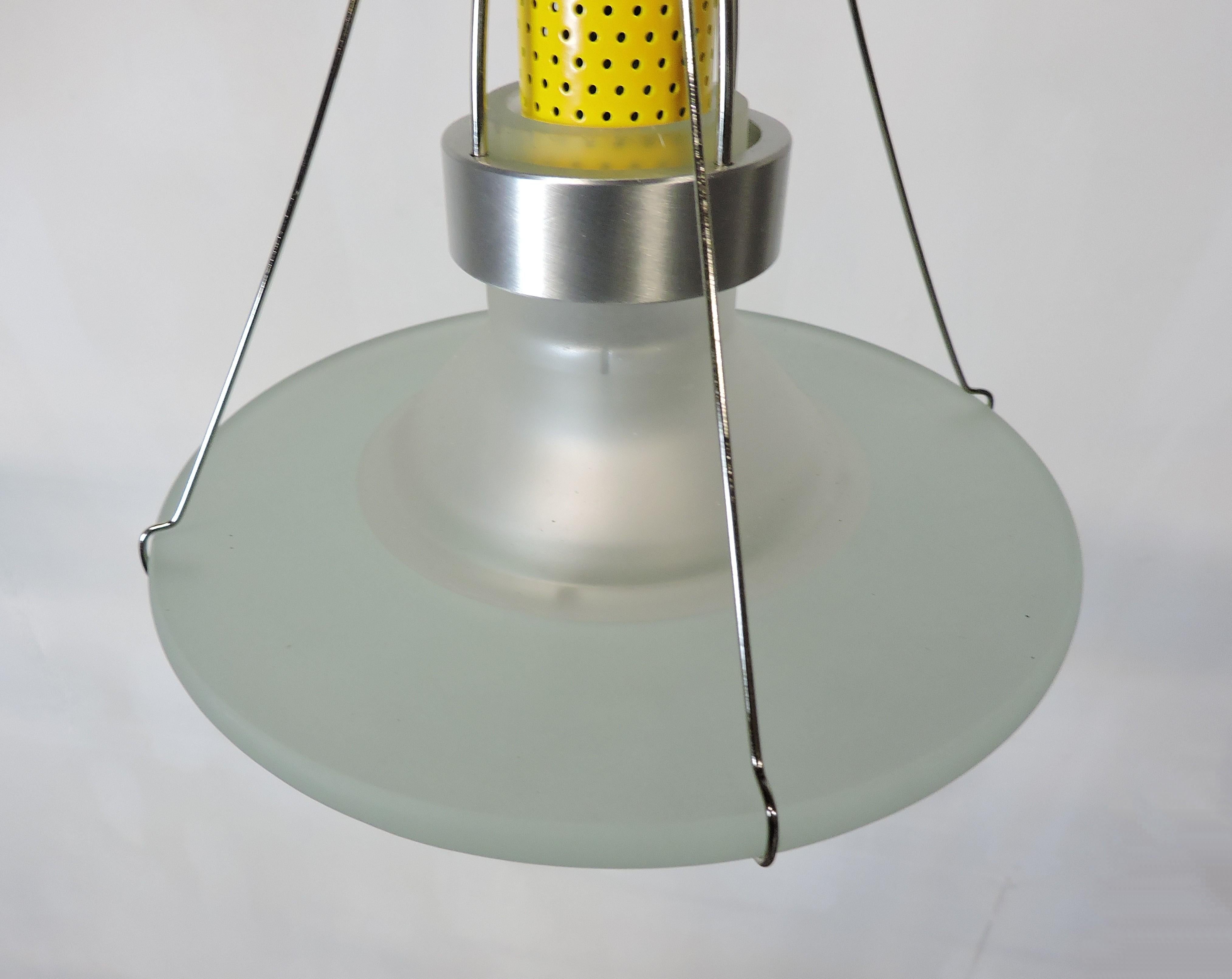 Frosted Robert Sonneman NOS Ventilator Series Postmodern Pendant Light For Sale