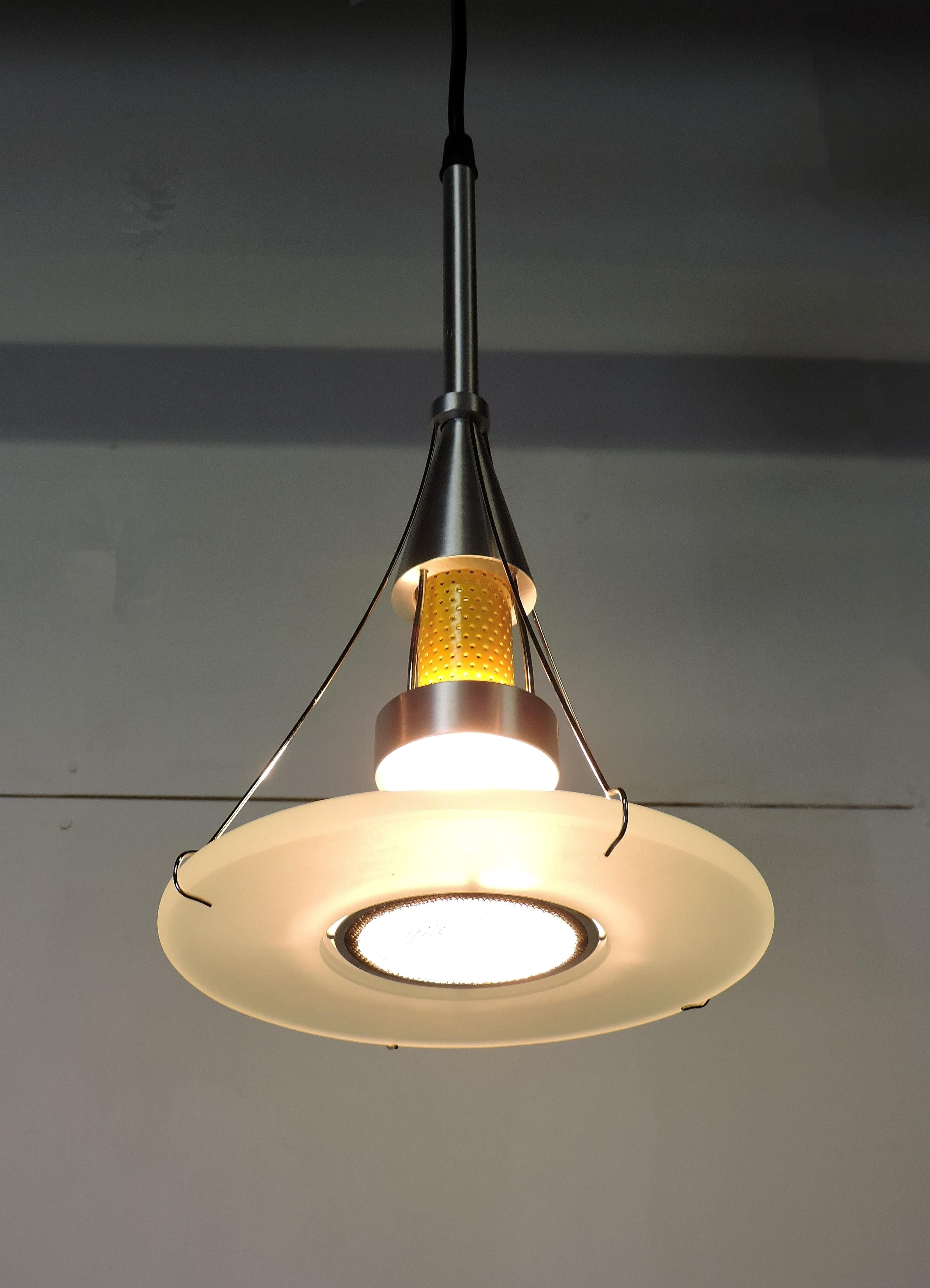 Acier Lampe à suspension postmoderne NOS Ventilator Series de Robert Sonneman en vente