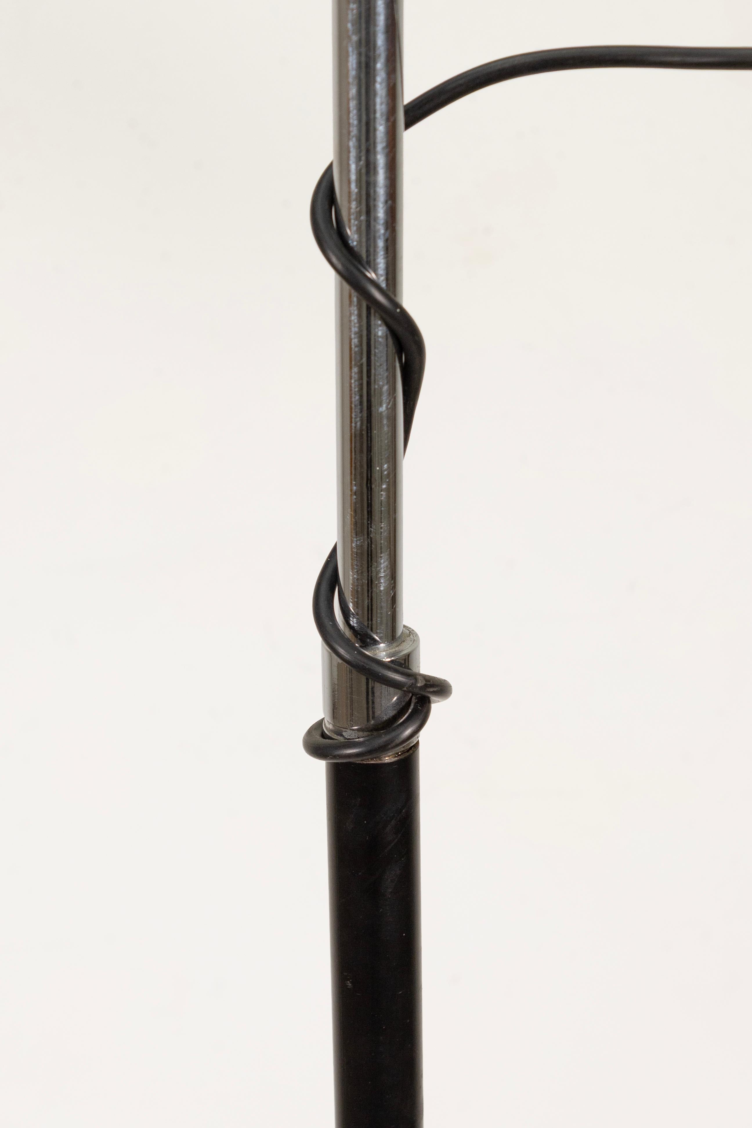 Cuir Lampadaire « Orbiter » de Robert Sonneman, en cuir et chrome, mi-siècle moderne en vente