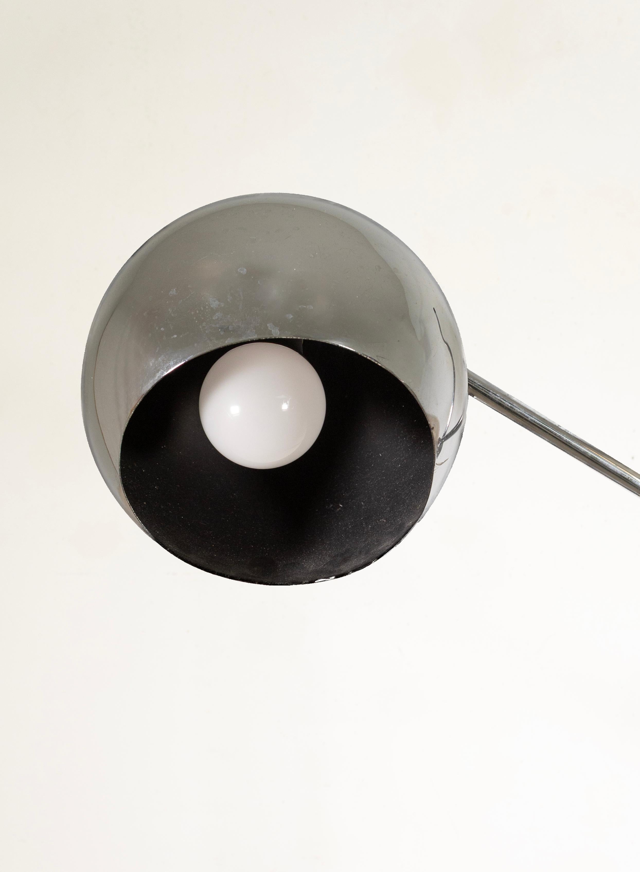 Lampadaire « Orbiter » de Robert Sonneman, en cuir et chrome, mi-siècle moderne en vente 2