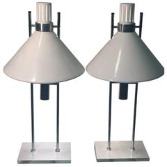 Robert Sonneman Pair of Modernist Lamps