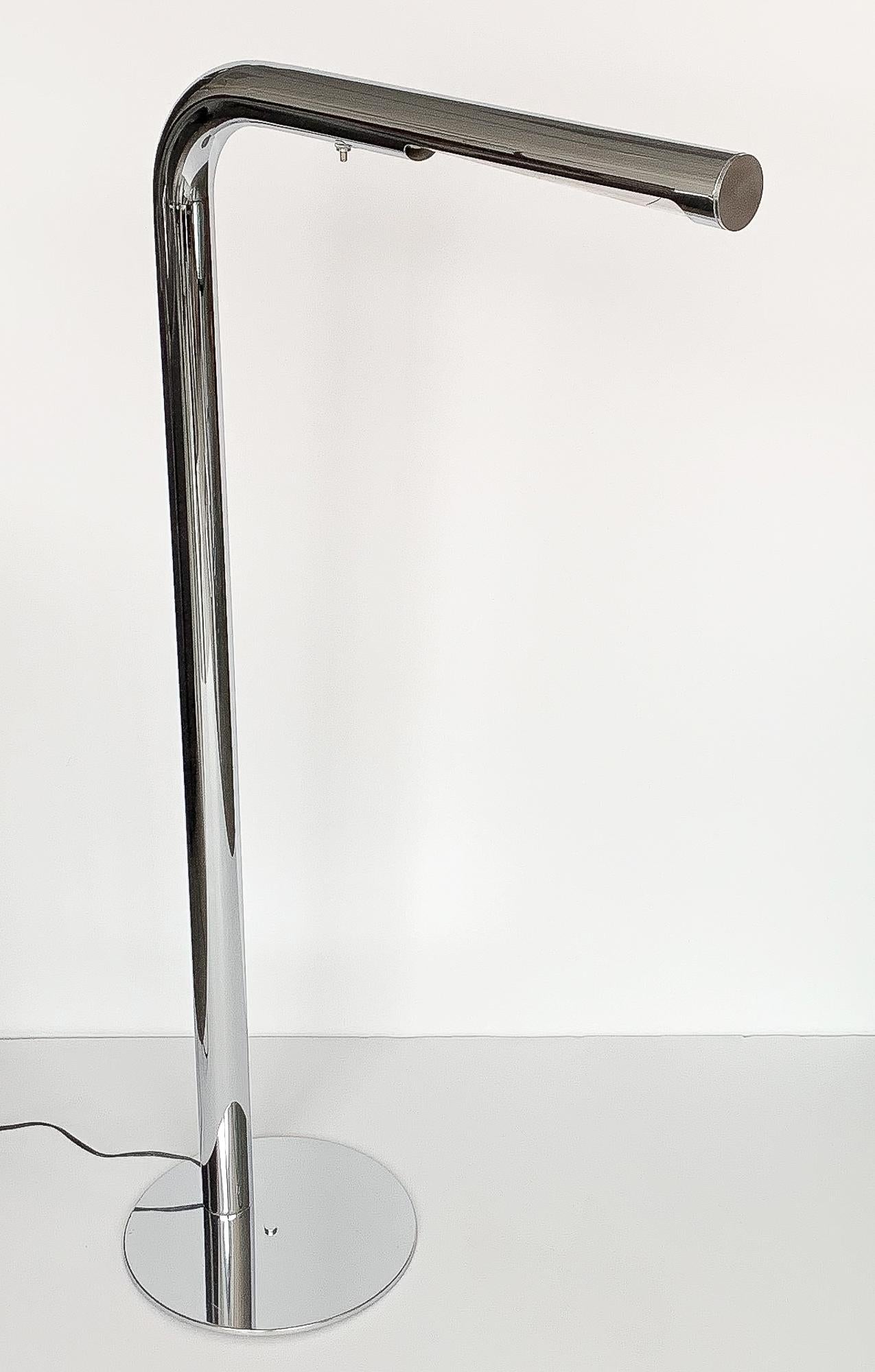 chrome floor reading lamp