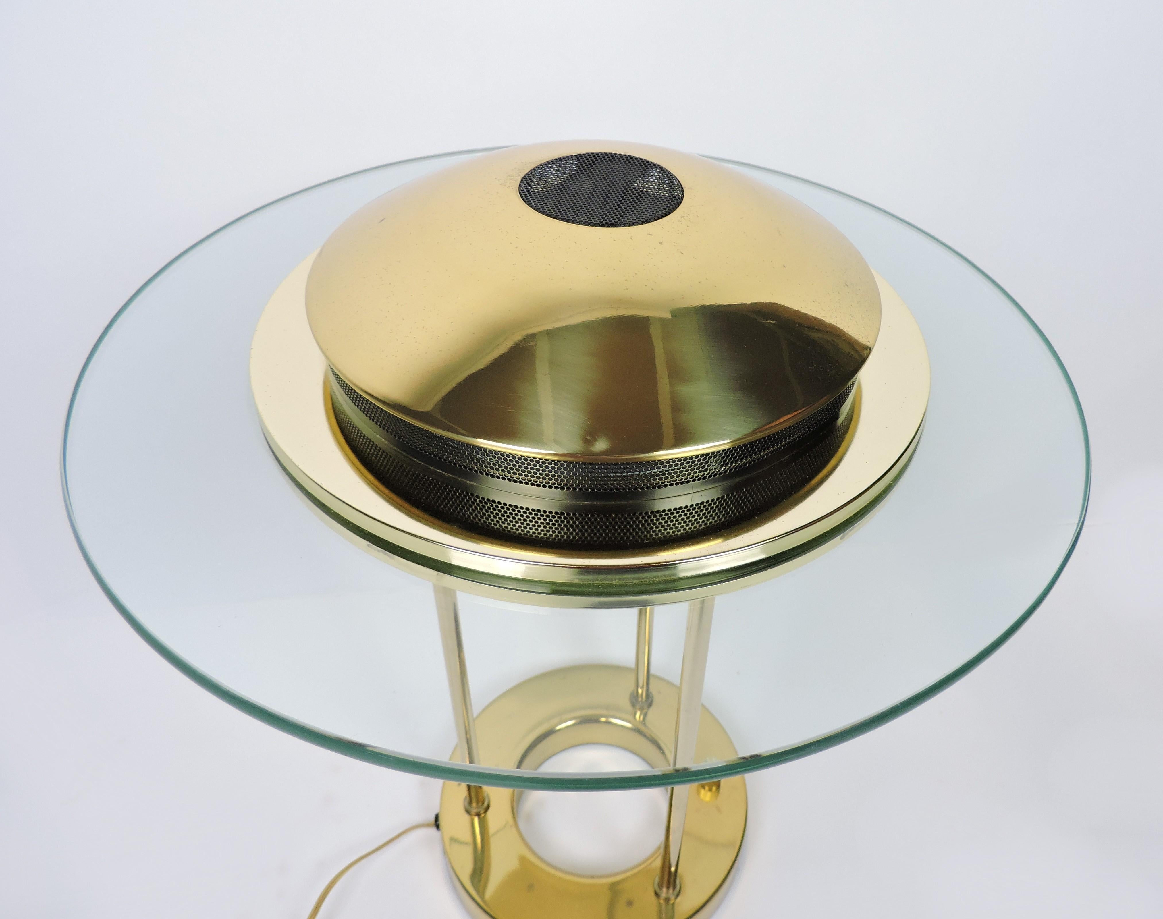 Glass Robert Sonneman Saturn Desk or Table Lamp Postmodern  For Sale