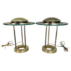 Robert Sonneman Saturn Desk Table Lamps Pair