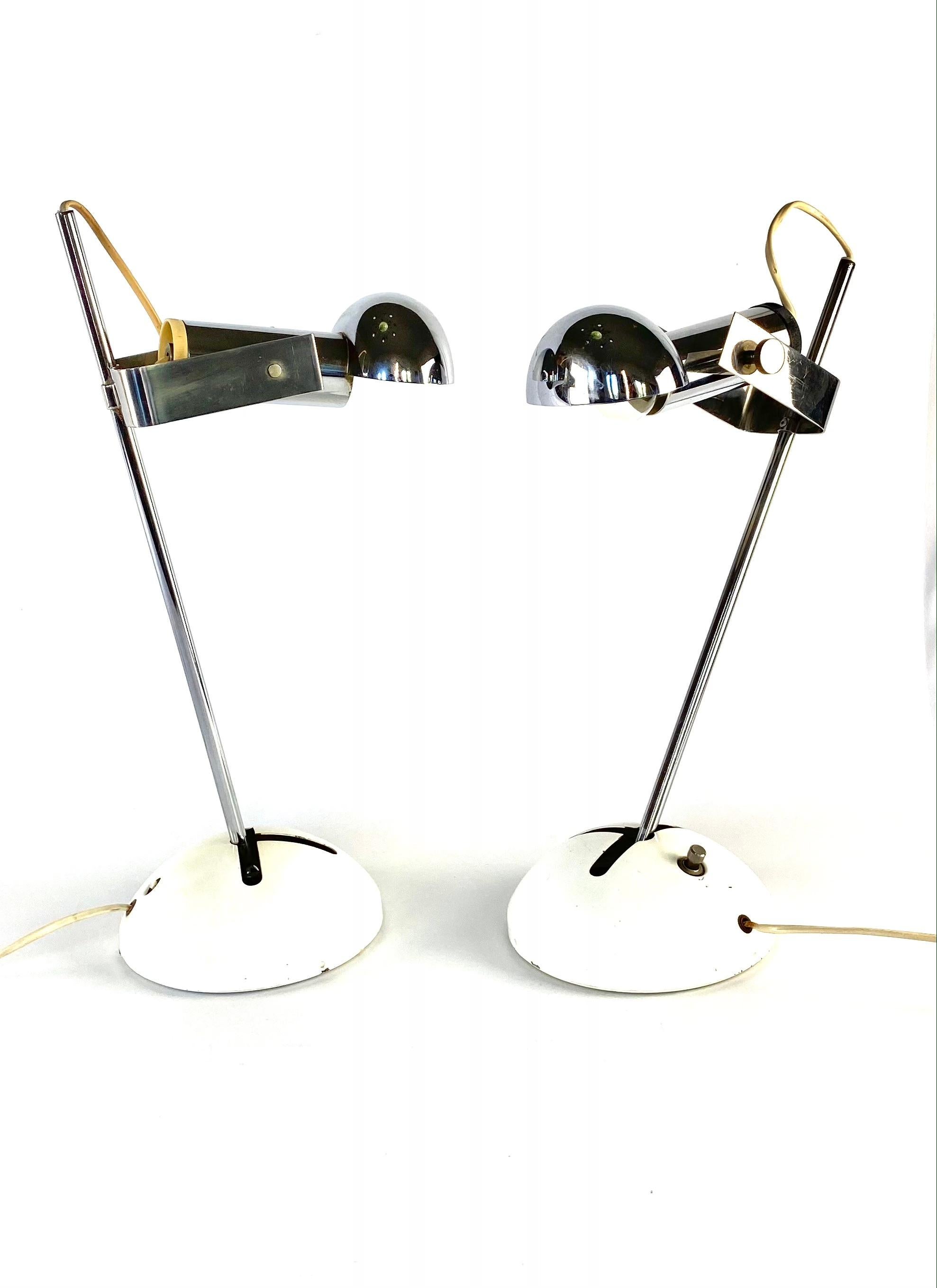 Late 20th Century Robert Sonneman, Set of 2 T395 Table Lamp, Luci Milan, Italy, 1972 For Sale