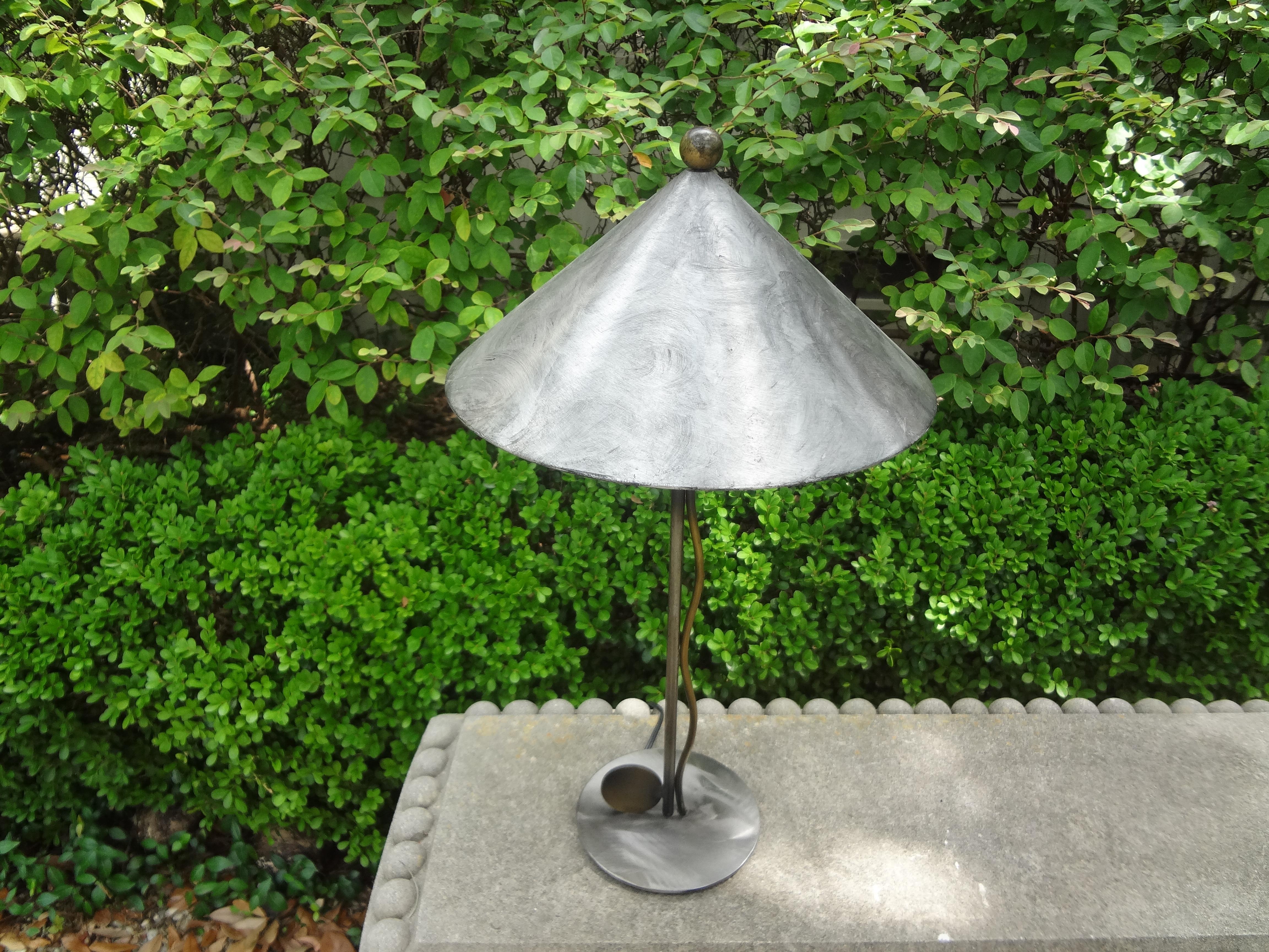 Robert Sonneman Steel and Brass Lamp For Sale 1