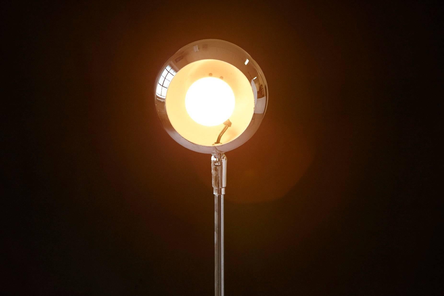 Mid-20th Century Robert Sonneman Style Chrome Eyeball Floor Lamp For Sale
