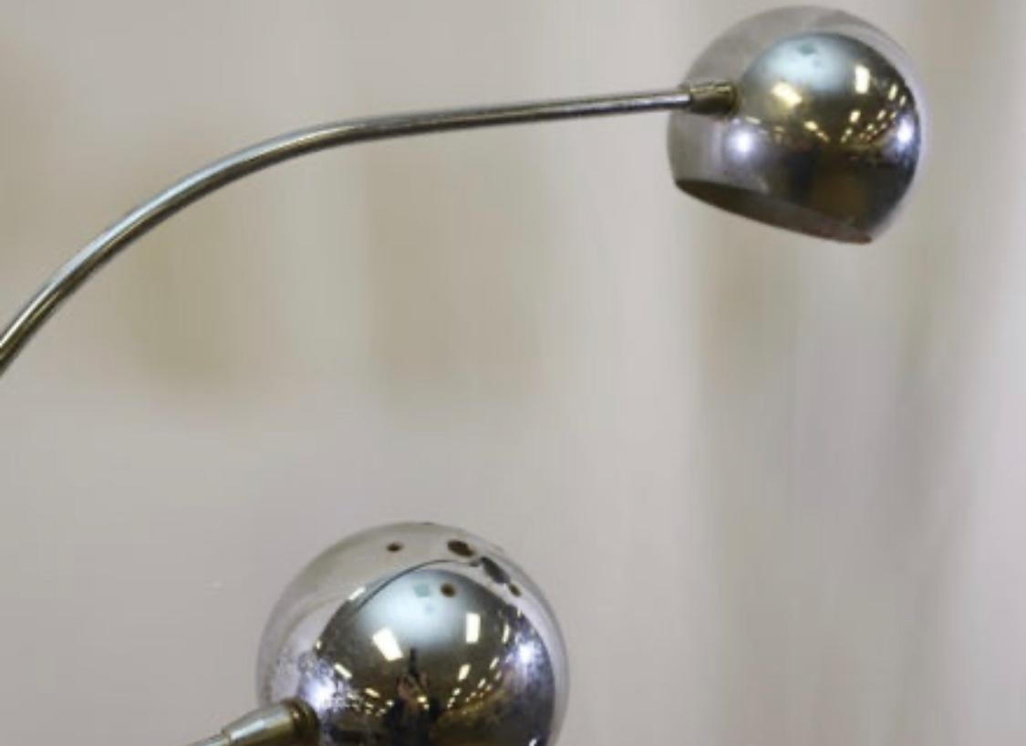 American Robert Sonneman Style Chrome Table Lamp on Marble Base For Sale