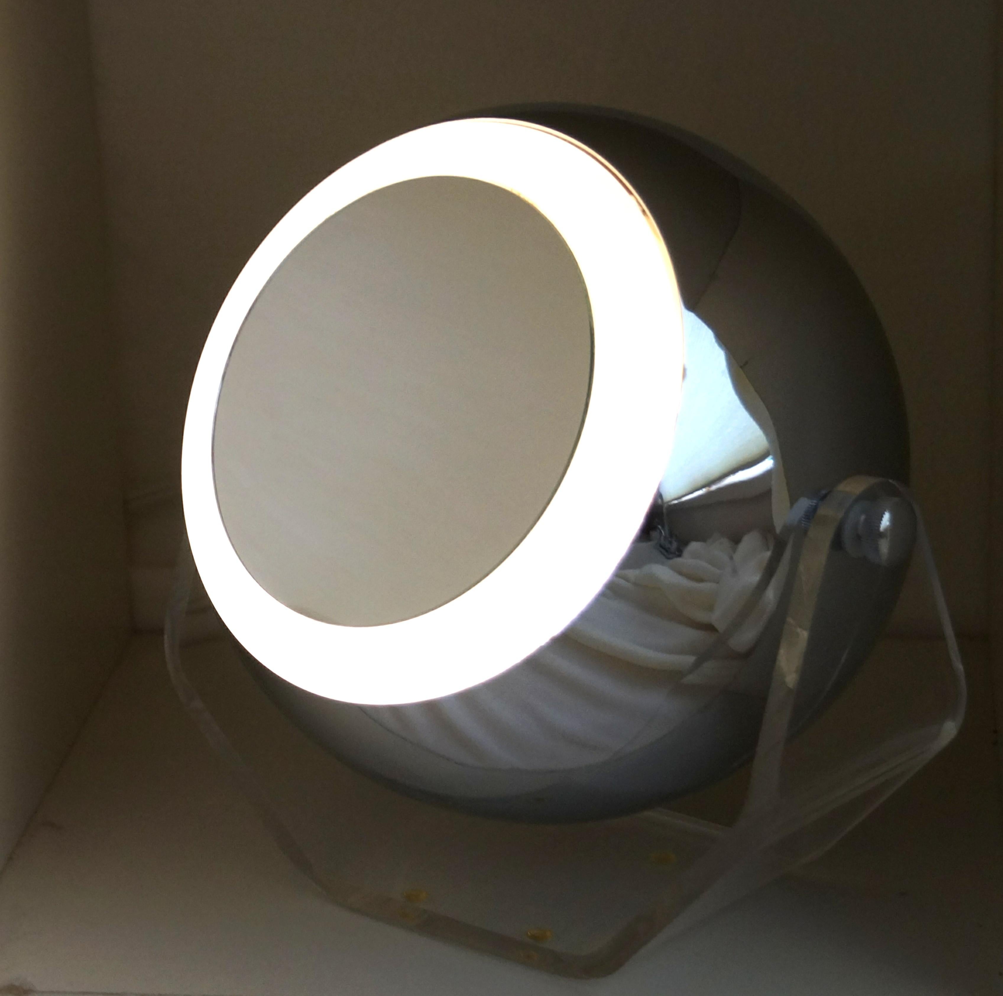 Robert Sonneman Swivel Lucite Eyeball Vanity Tischlampe Licht Makeup-Spiegel (Sonstiges) im Angebot