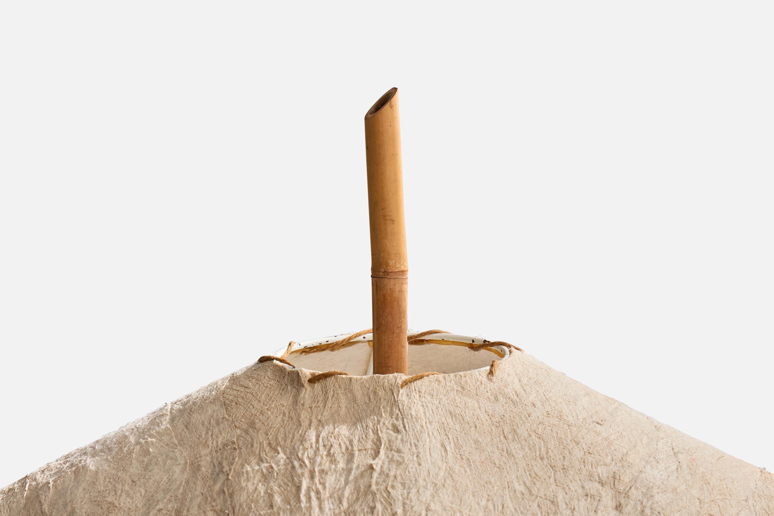 Late 20th Century Robert Sonneman, Table Lamp, Bamboo, Stone, Paper, United States 1990s For Sale